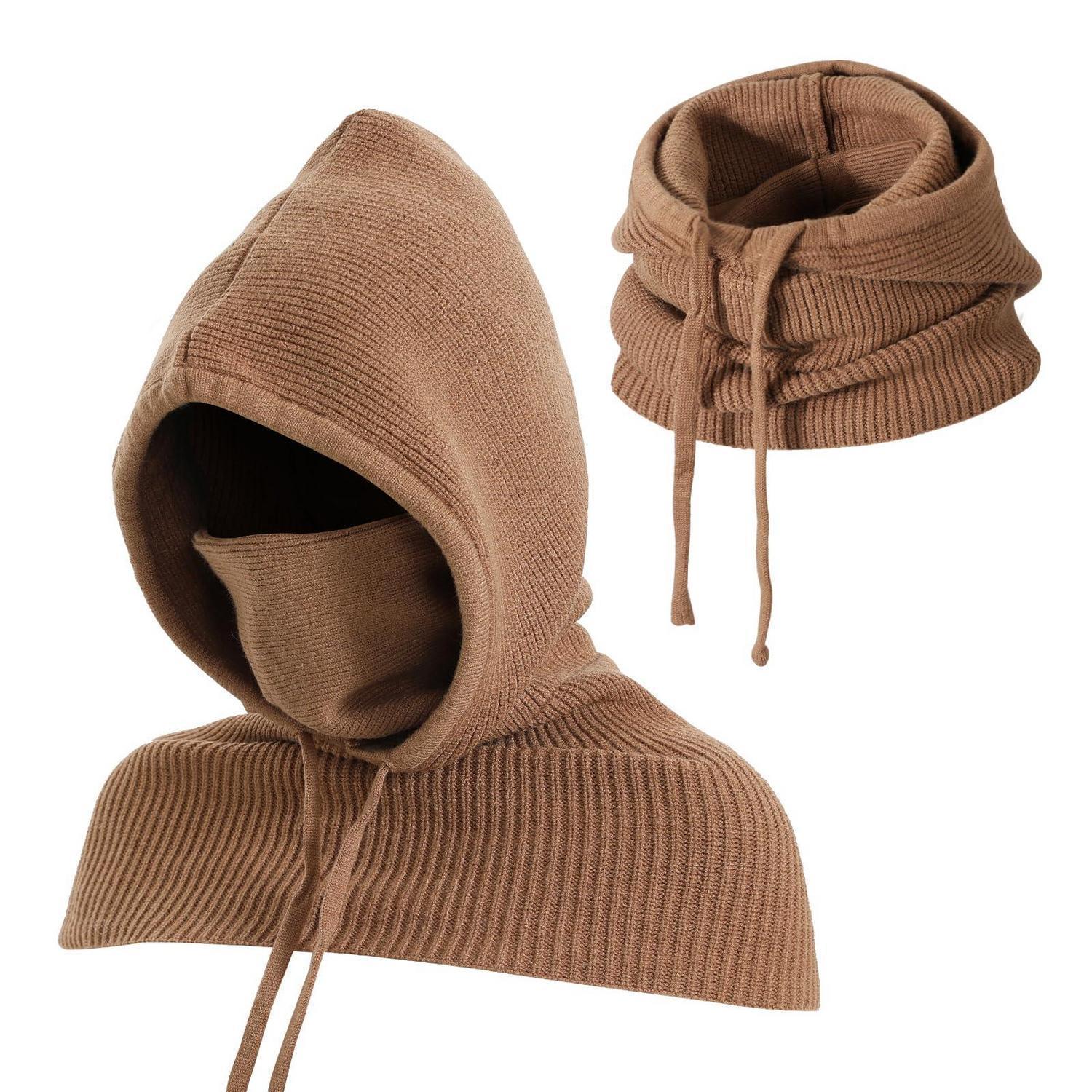 3-in-1 Kapuzenschal Mit Sturmhaube, Winddicht, Für Damen Und Herren, Khaki