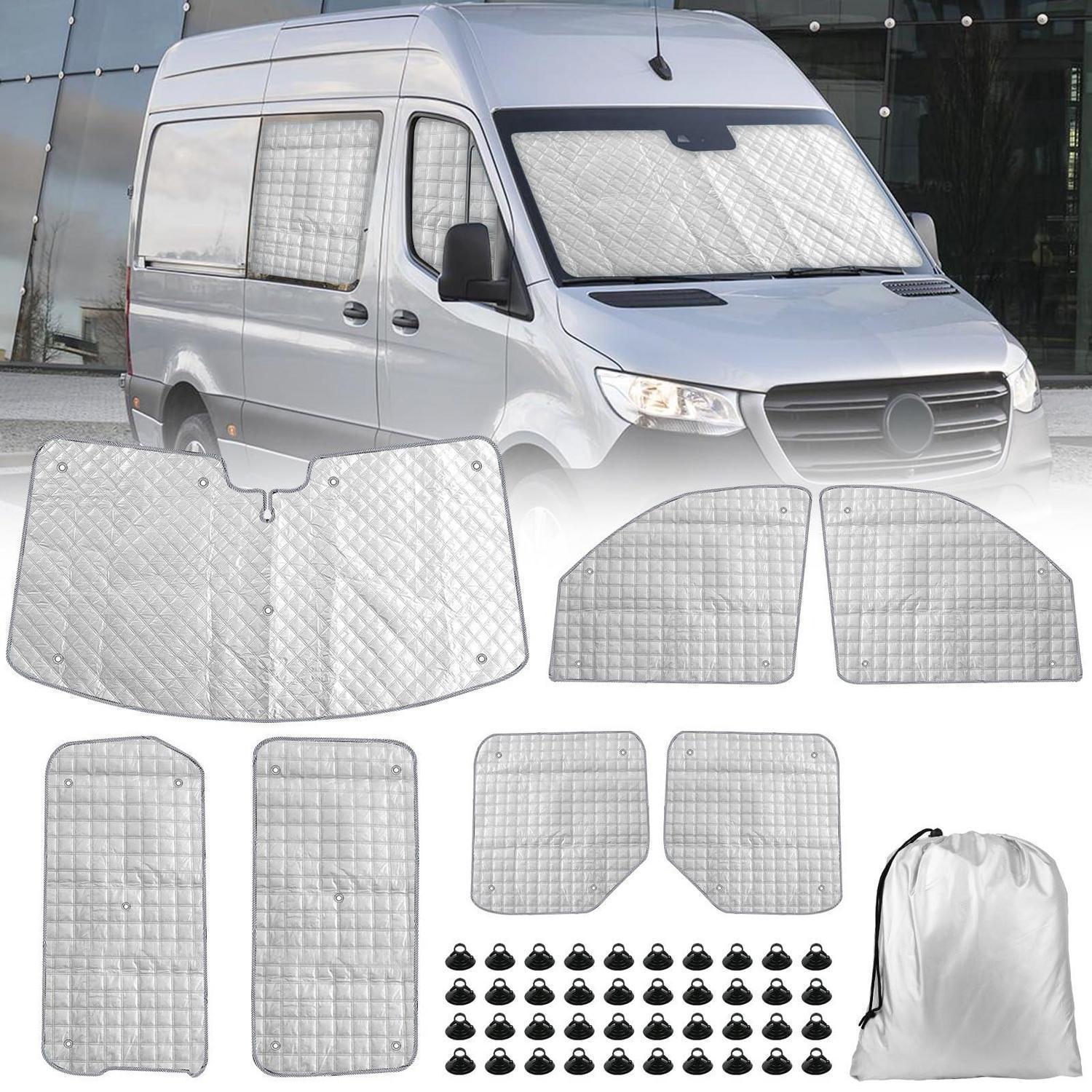 Thermomatte Fahrerhaus 7-teilig Für Mercedes Sprinter 2019-2024, Uv- & Hitzeschutz