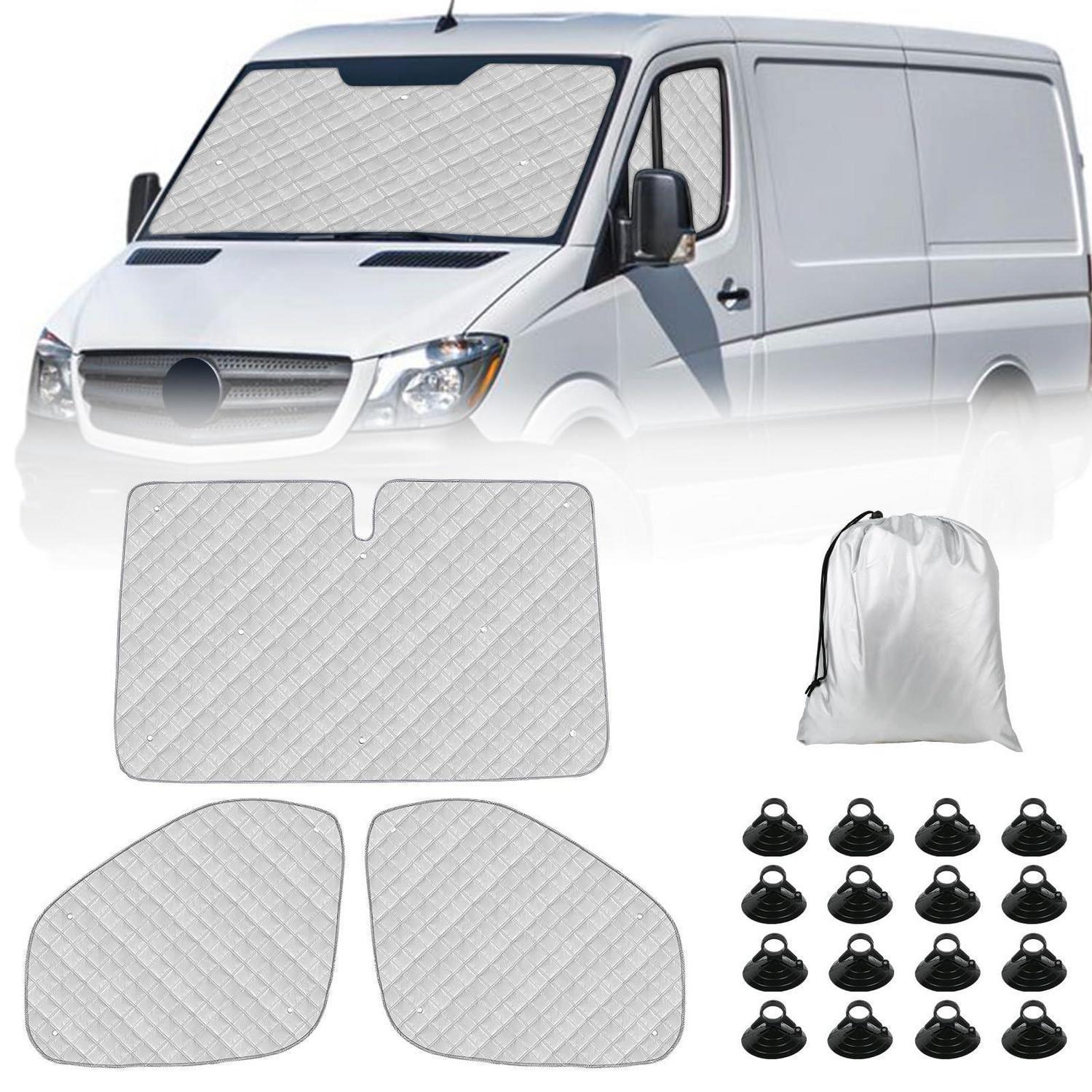 Thermomatte Fahrerhaus Für Mercedes Sprinter 2019-2026, 3-teiliger Sonnenschutz Mit Uv-schutz