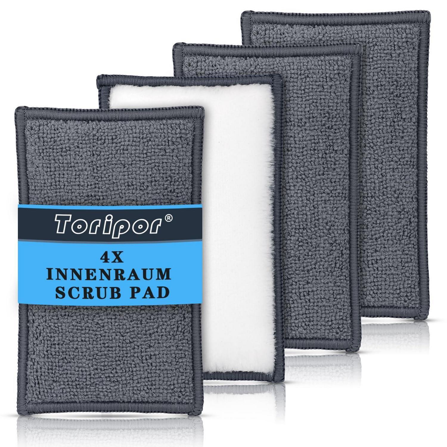 4x Auto Innenraum Scrub Pads Set Mikrofaser Reinigungsschwamm Für Cockpit & Polster