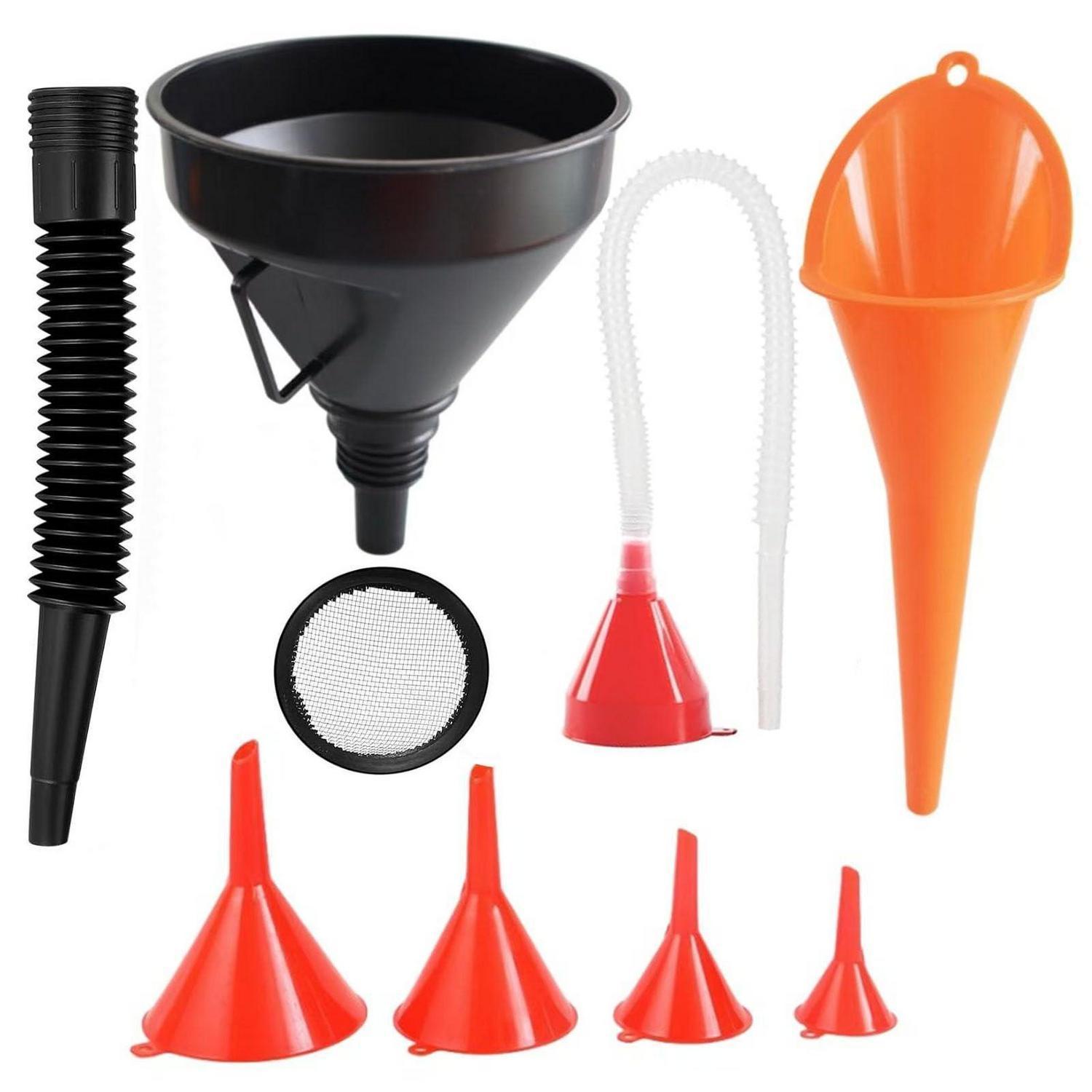 Trichter Set 7-teilig Mit Schlauch Und Sieb Für Auto, Küche Und Werkstatt