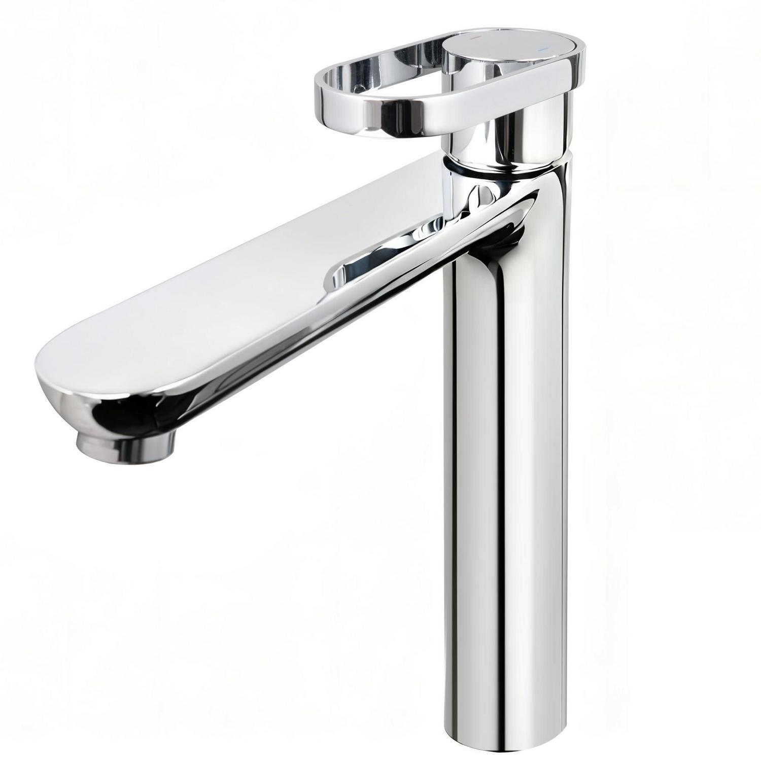 Waschtischarmatur Hoch Mit 225mm Auslaufhöhe, Messing Verchromt, Wassersparend