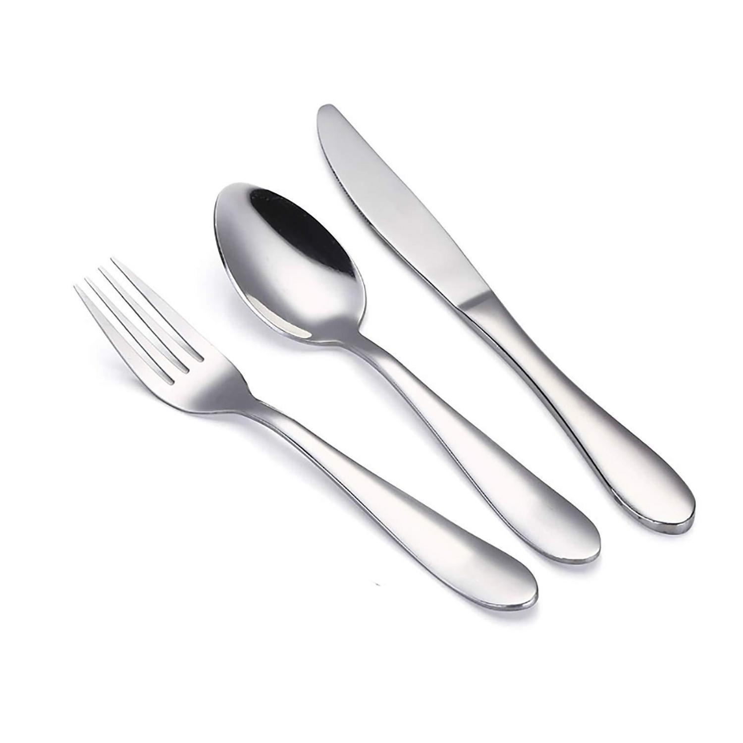 Kinderbesteck Set 3-teilig 18/10 Edelstahl Gabel Löffel Messer Spülmaschinenfest