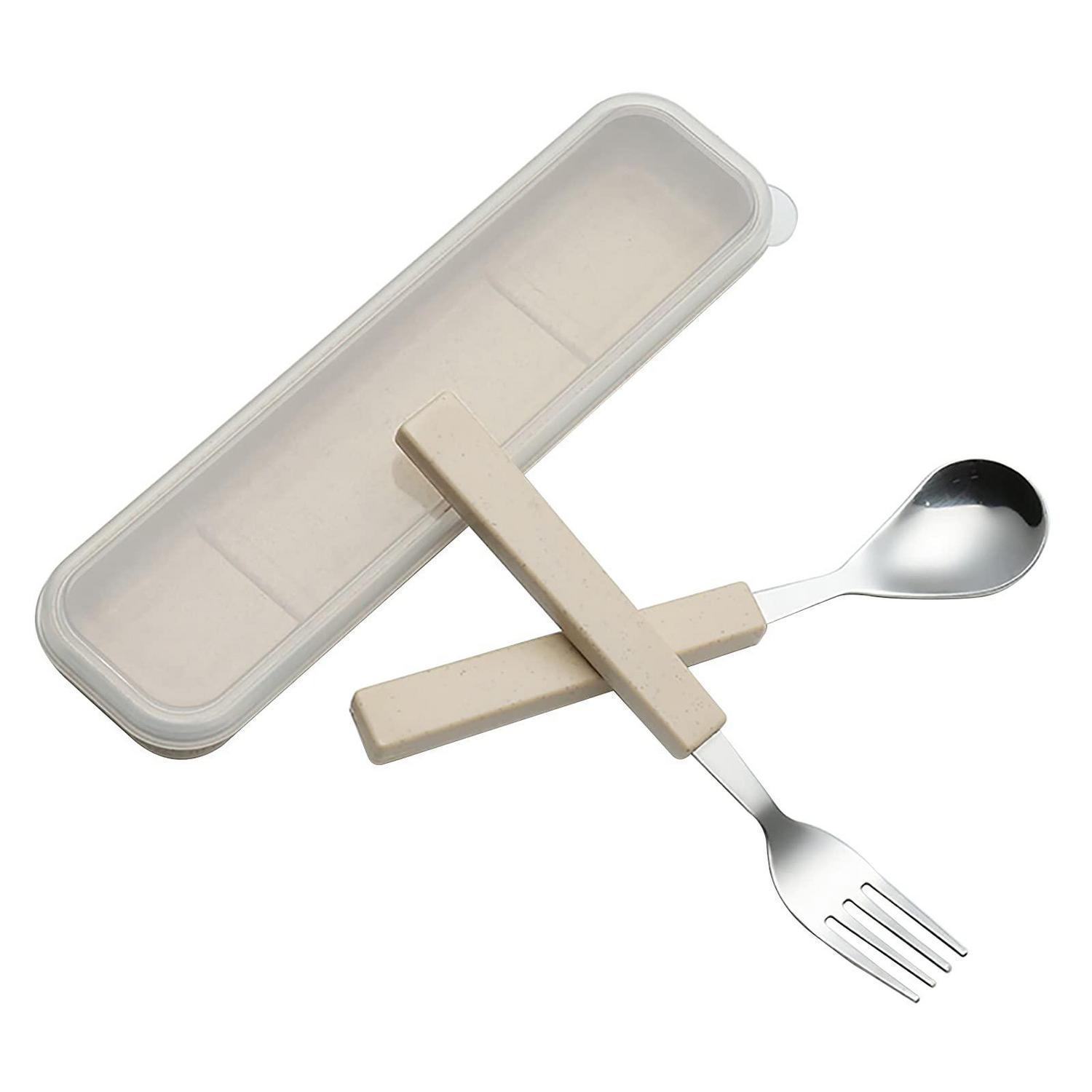 Kinderbesteck Set 2-teilig Edelstahl Mit Reiseetui, Creme