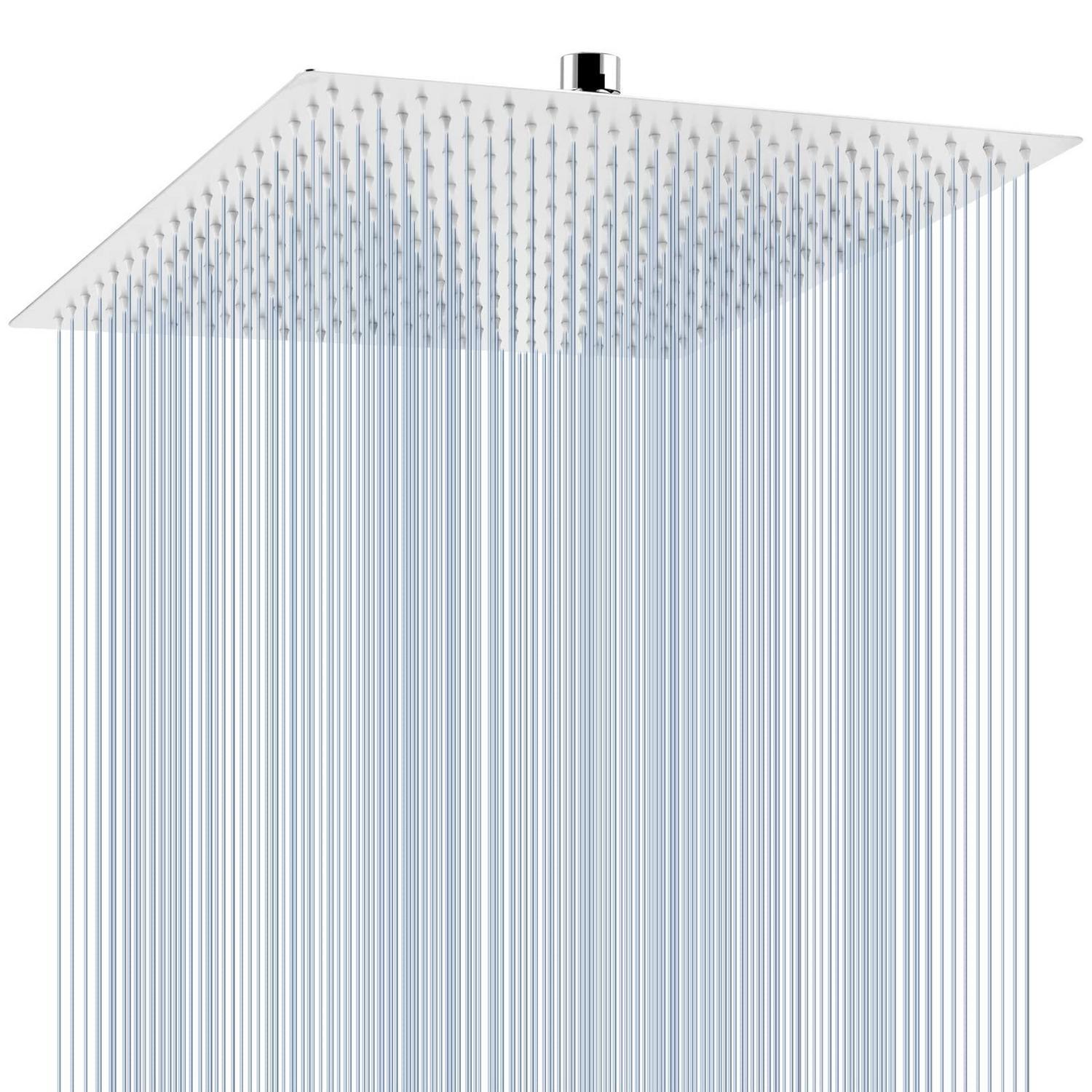 Regenbrause 40.5cm Quadrat Edelstahl Hochdruck Duschkopf Chrom Wand/decke