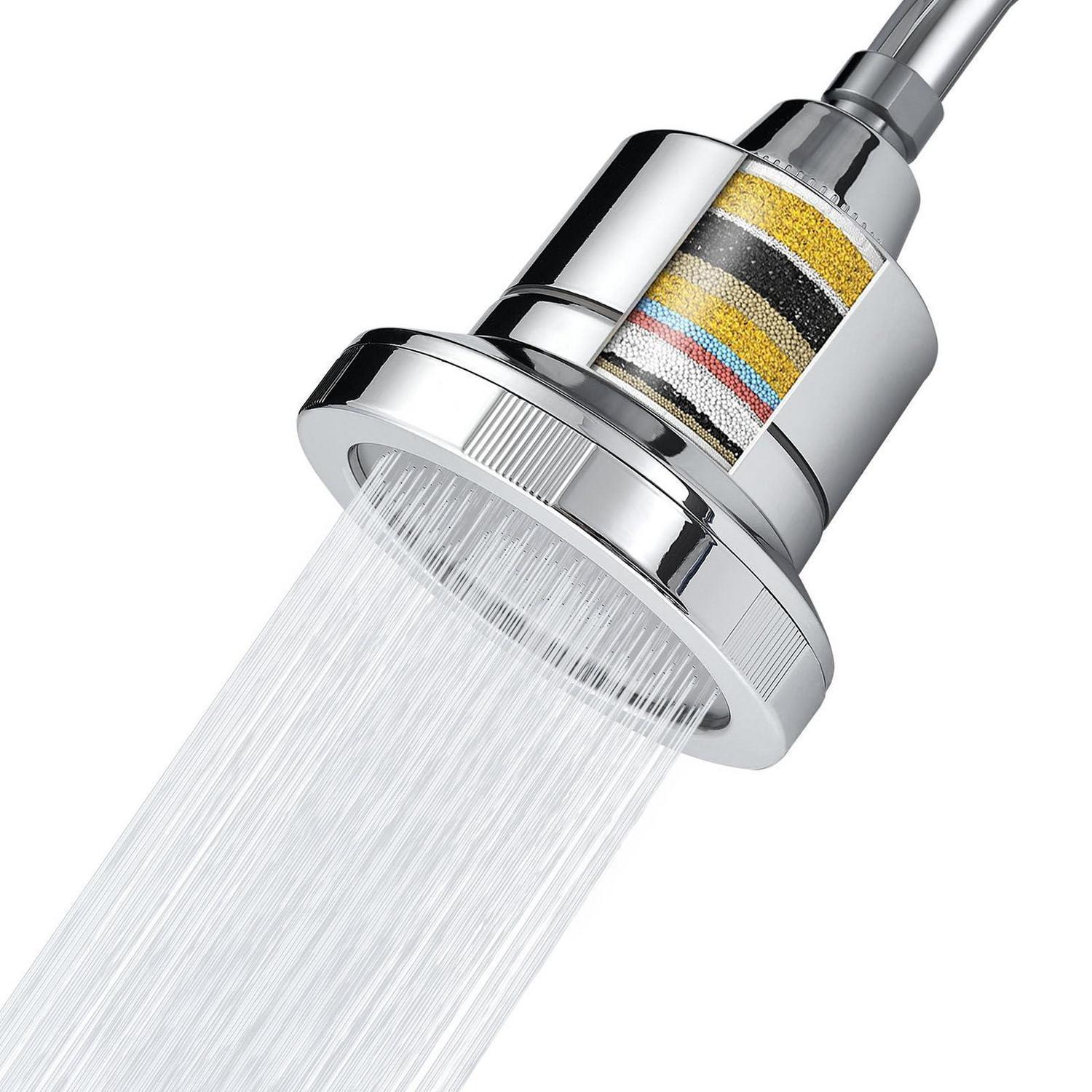 Duschkopf Mit 20-stufen-filter Für Hartes Wasser, Hochdruck-regenbrause, Chrom