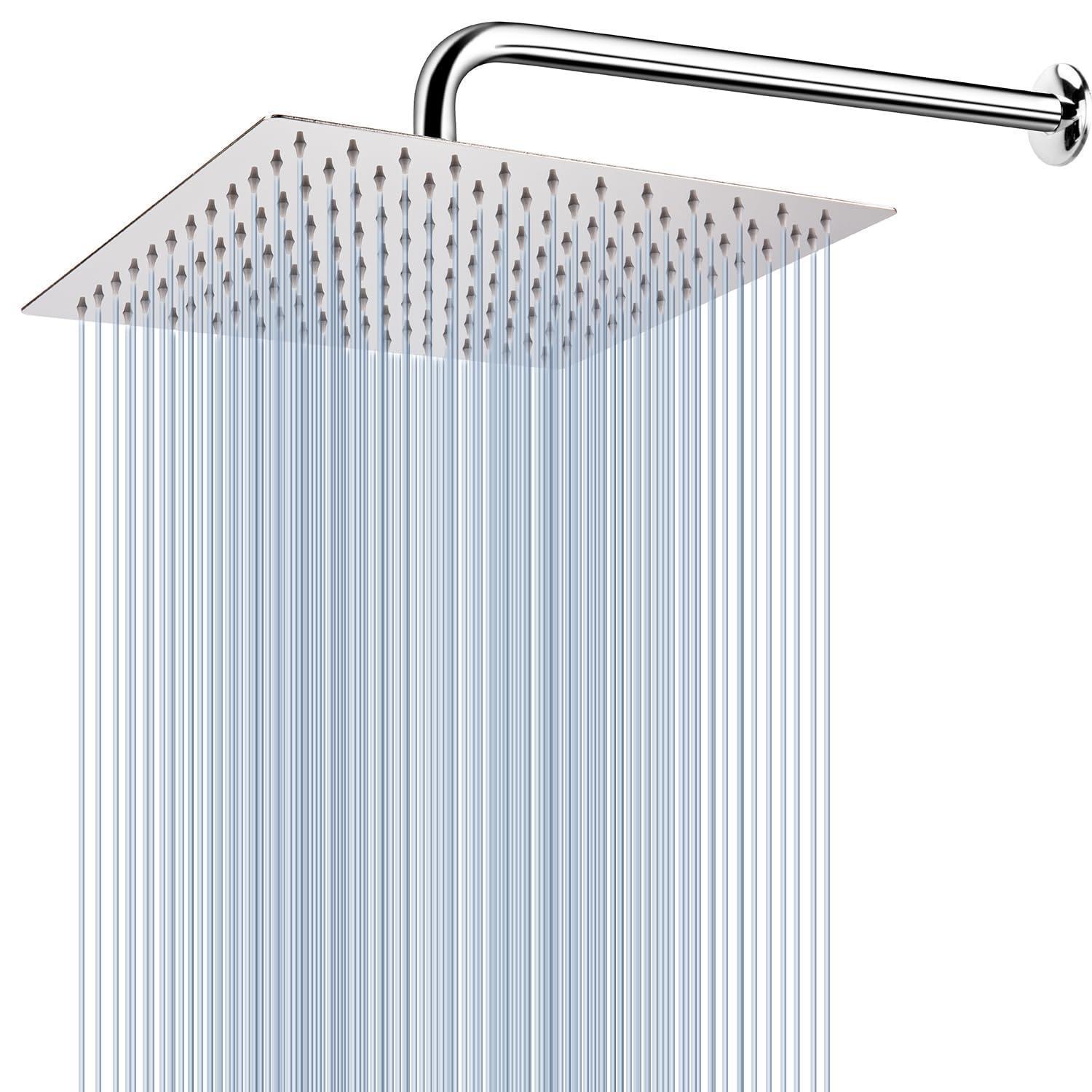 Regenduschkopf Edelstahl Mit Verlängerungsarm, Quadratisch, 30cm, Hoher Wasserdruck