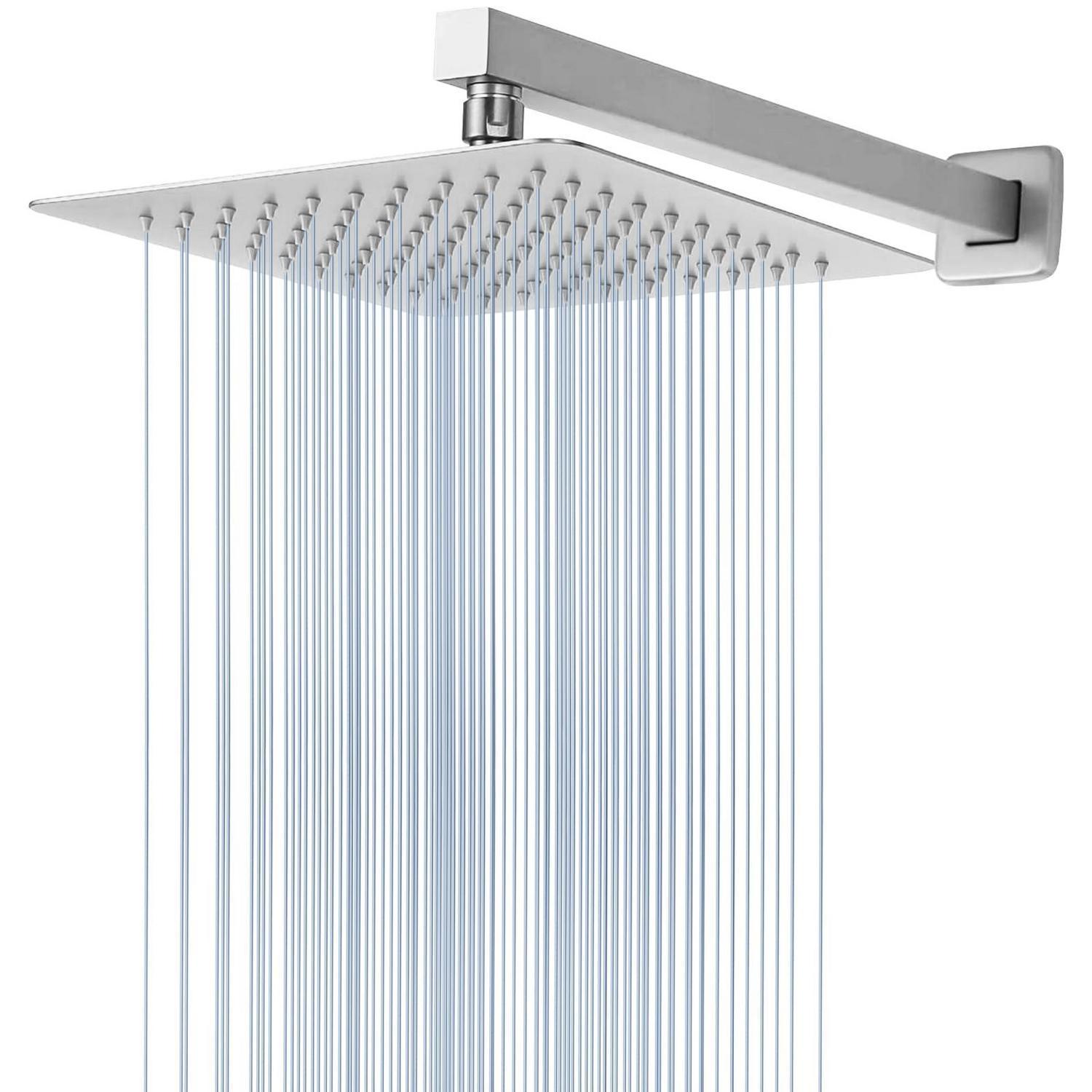 Regenduschkopf Mit Verlängerungsarm, Edelstahl, 25cm Quadratisch, Hoher Wasserdruck