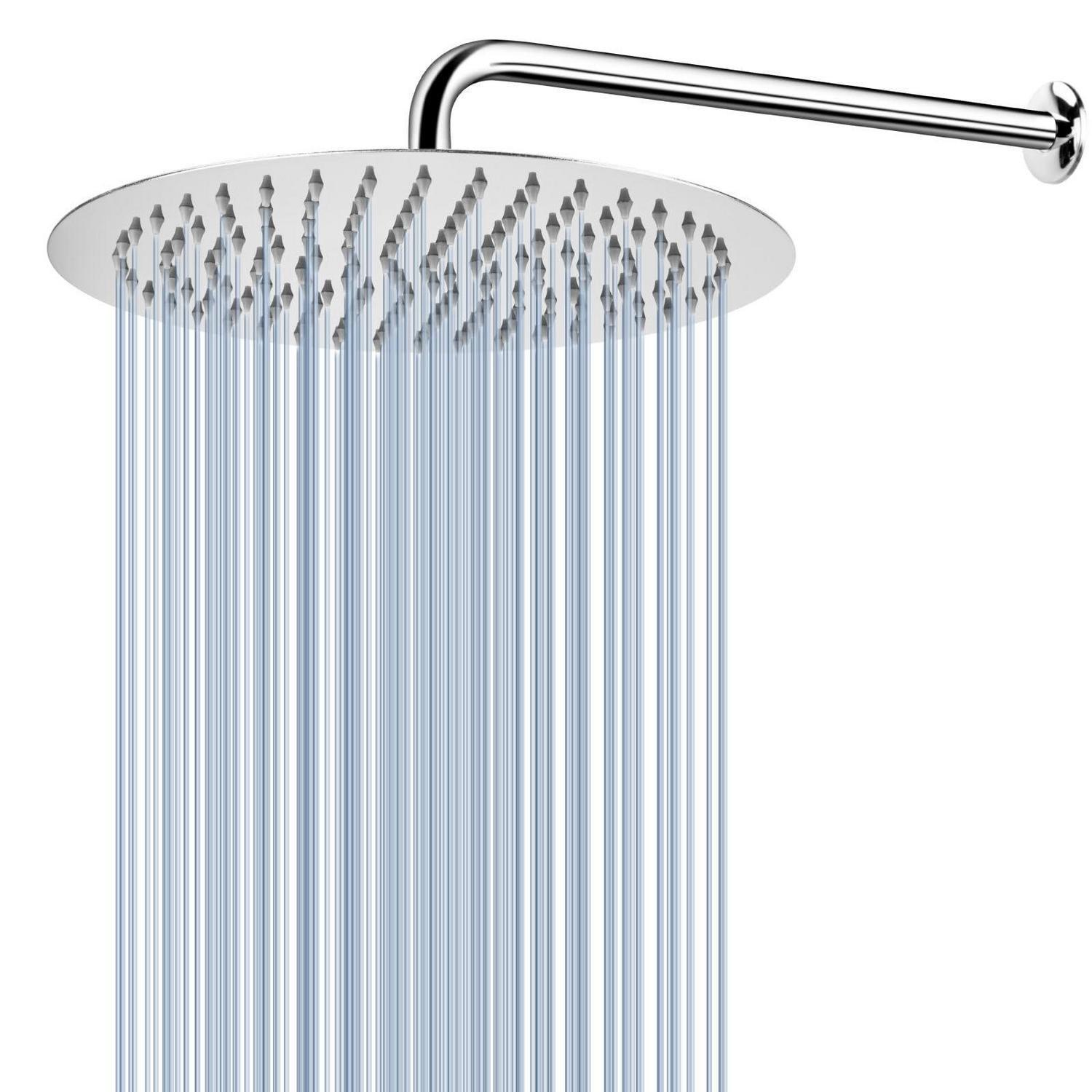 Regenduschkopf Mit Verlängerungsarm, Edelstahl, 25cm Rund, Hoher Wasserdruck