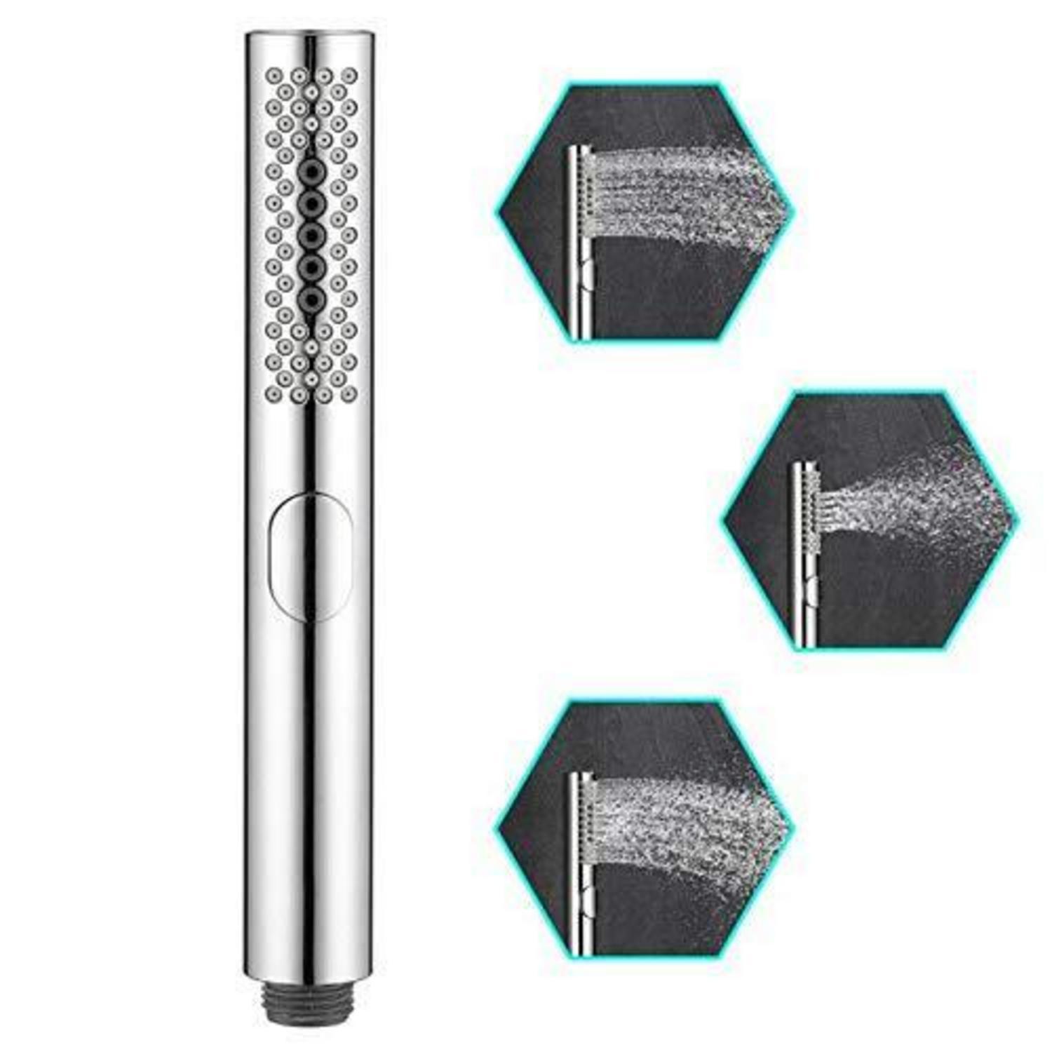 Handbrause Hochdruck Wassersparend Mit 3 Funktionen, Rund, Chrom Abs