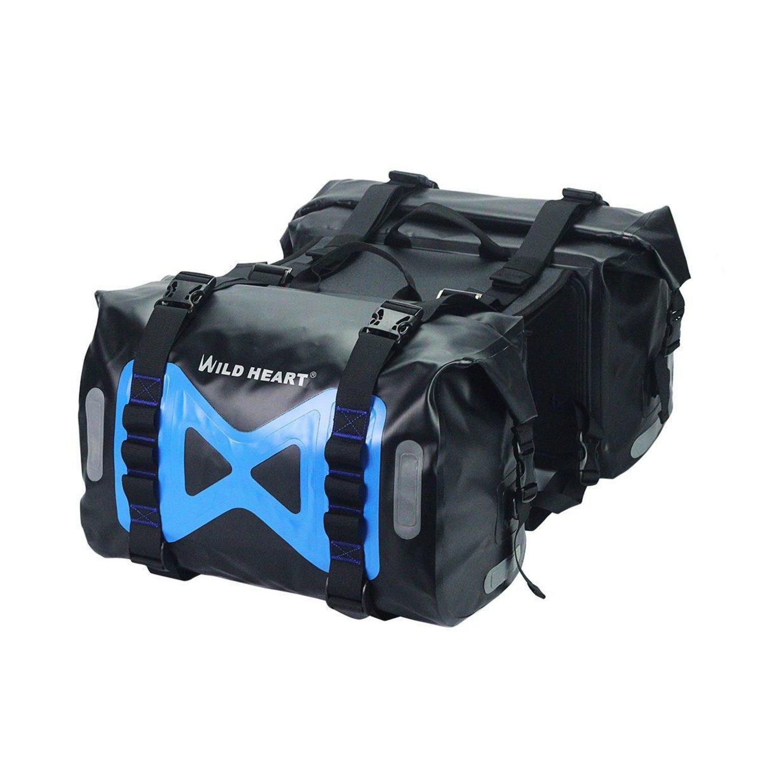 Wasserdichte Motorrad-satteltaschen 50l Mit Reflektoren Schwarz
