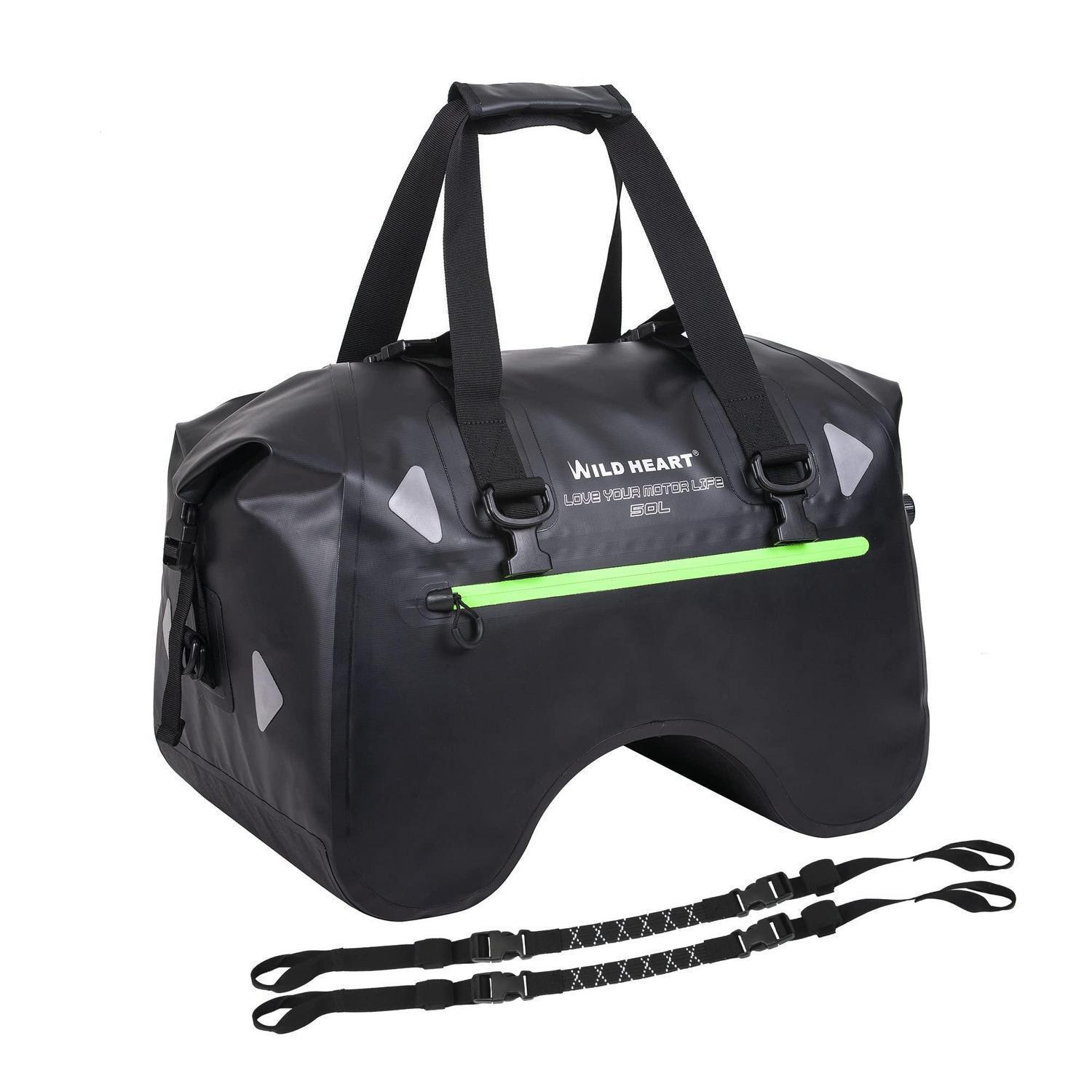 Motorrad-hecktasche 50l Wasserdicht U-form Pvc Mit Trageoptionen Schwarz