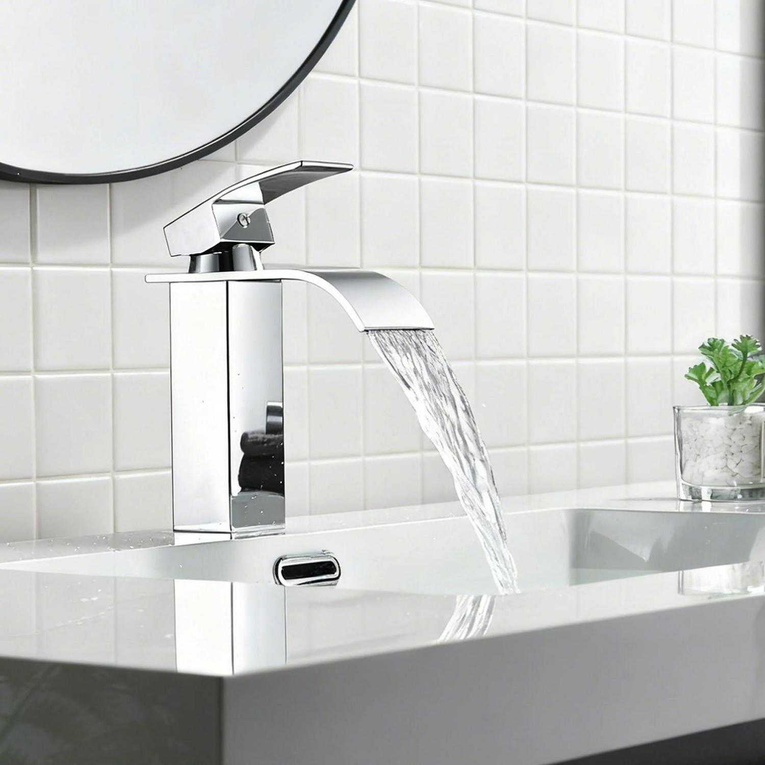 Waschtischarmatur Wasserfall Einhebelmischer Chrom Für Bad & Waschbecken