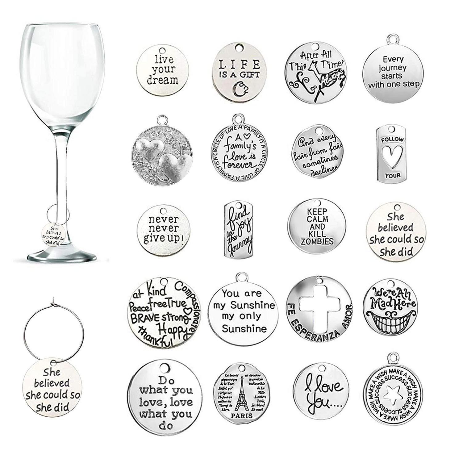 Weinglas Anhänger 20 Stück, Wein-marker Mit Schnalle, Für Party & Geschenke