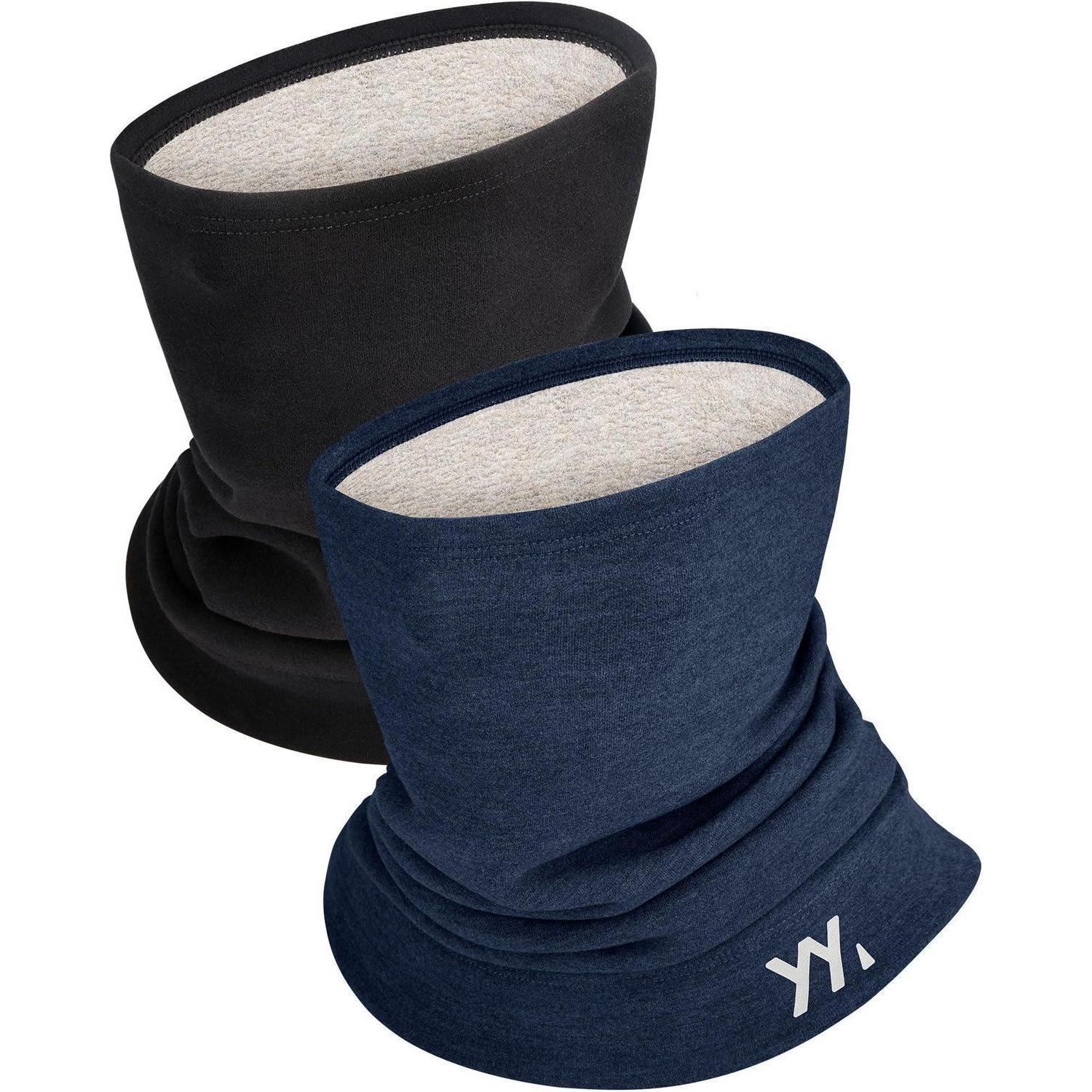 Schlauchschal Damen Herren Fleece Modal-wolle Mix Thermo Halswärmer Winddicht Schwarz Dunkelblau