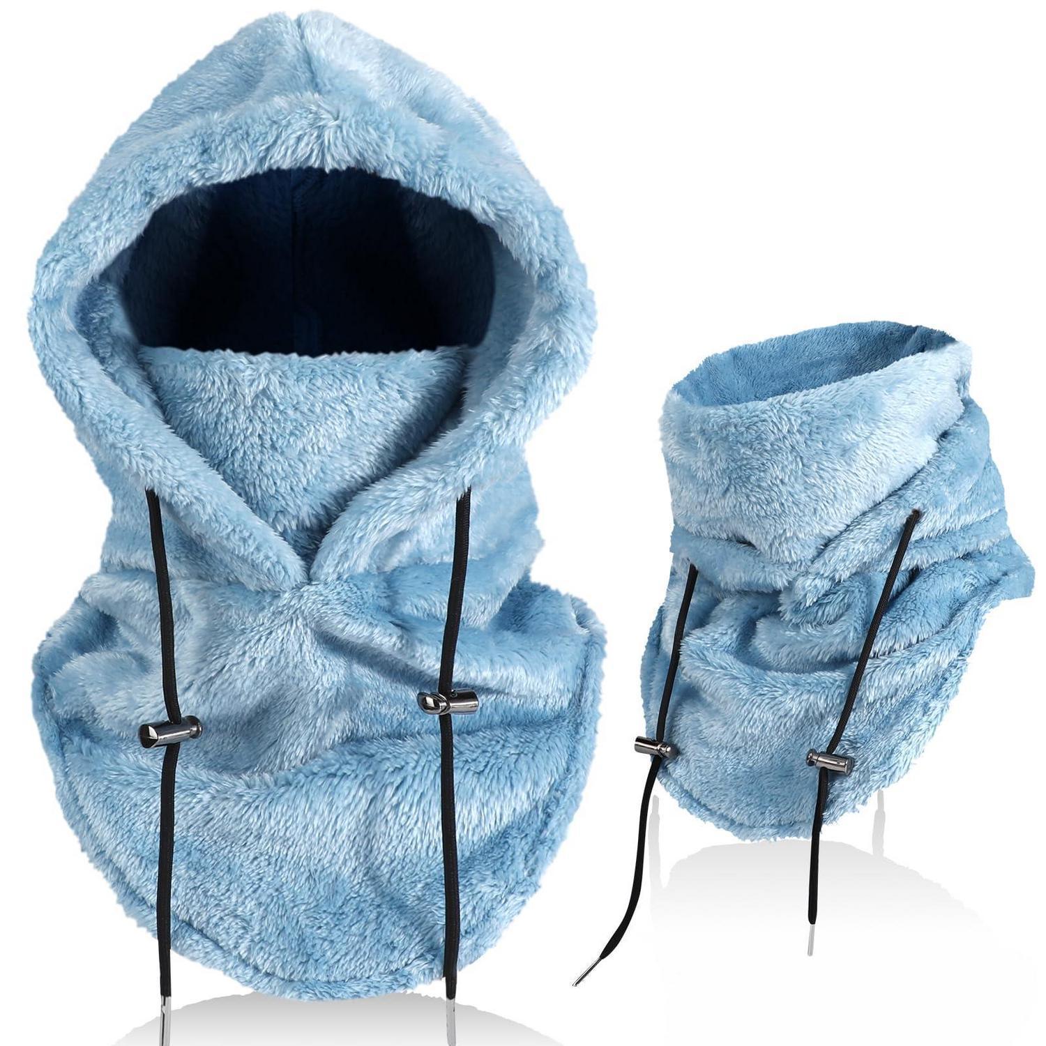 Thermo Sturmhaube Blau Unisex Winddicht Mit Nackenwärmer Für Damen Herren