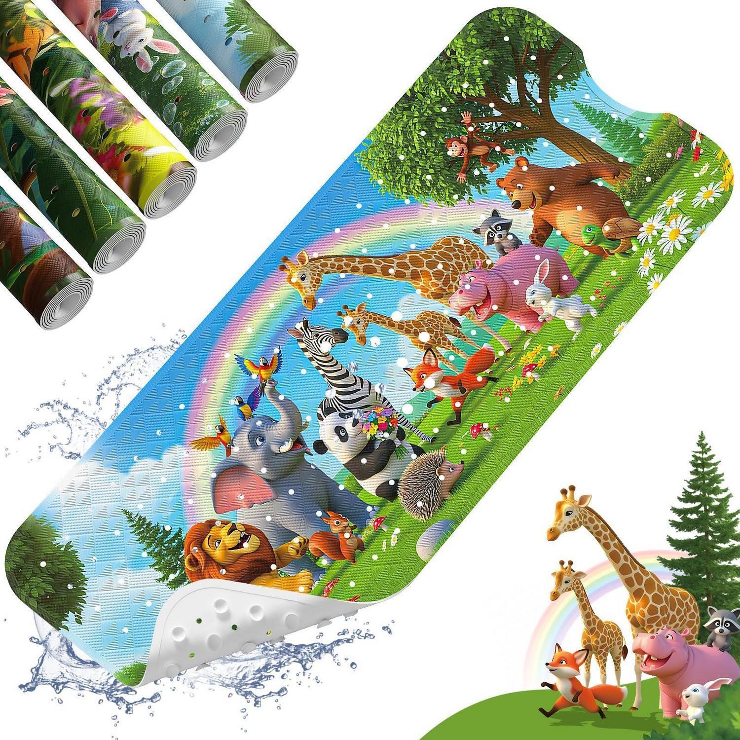 Badewannenmatte Rutschfest 100x40 Cm Mit Saugnäpfen, Schimmelresistent, Bpa-frei, Maschinenwaschbar
