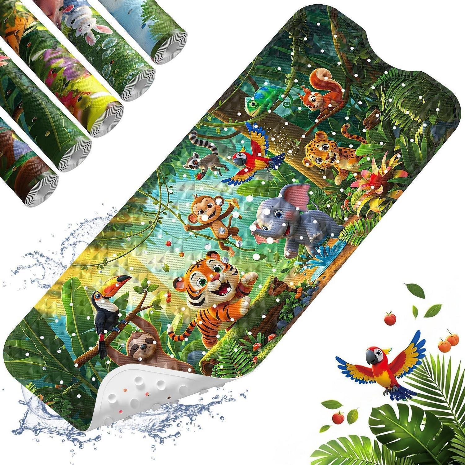 Badewannenmatte Rutschfest 100x40 Cm Für Kinder, Schimmelresistent, Bpa-frei, Maschinenwaschbar