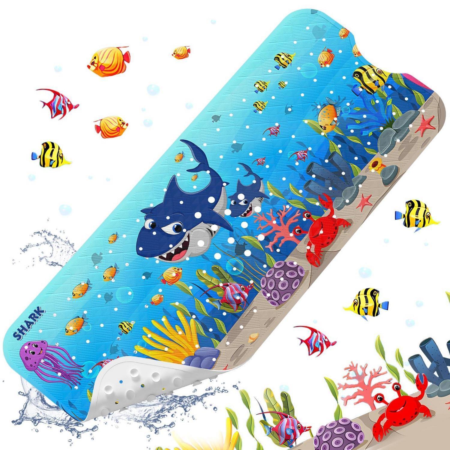 Badewannenmatte Rutschfest Für Kinder, 100x40cm, Bpa-frei, Antibakteriell, Maschinenwaschbar