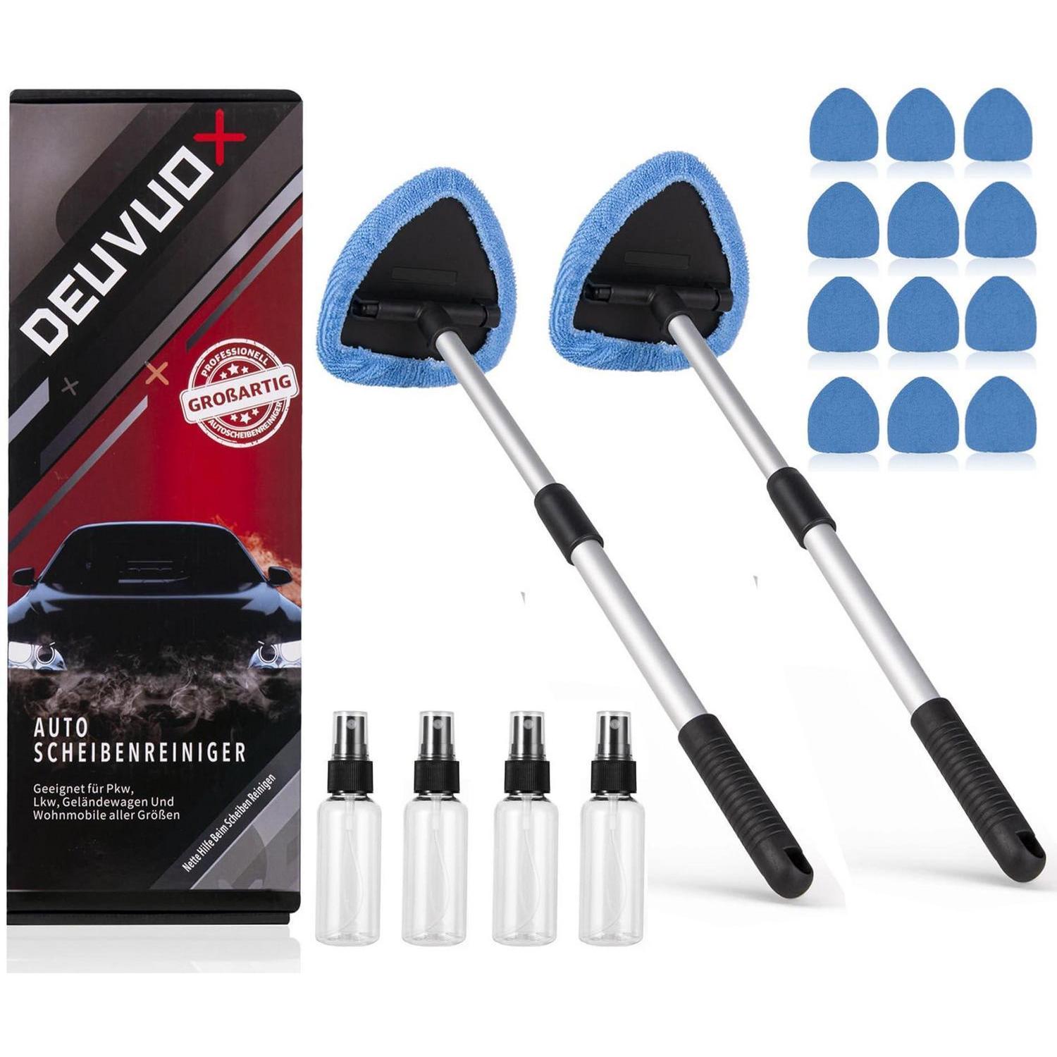 2x Autoscheiben Reiniger Mit 12 Mikrofaserpads & 4 Sprühflaschen