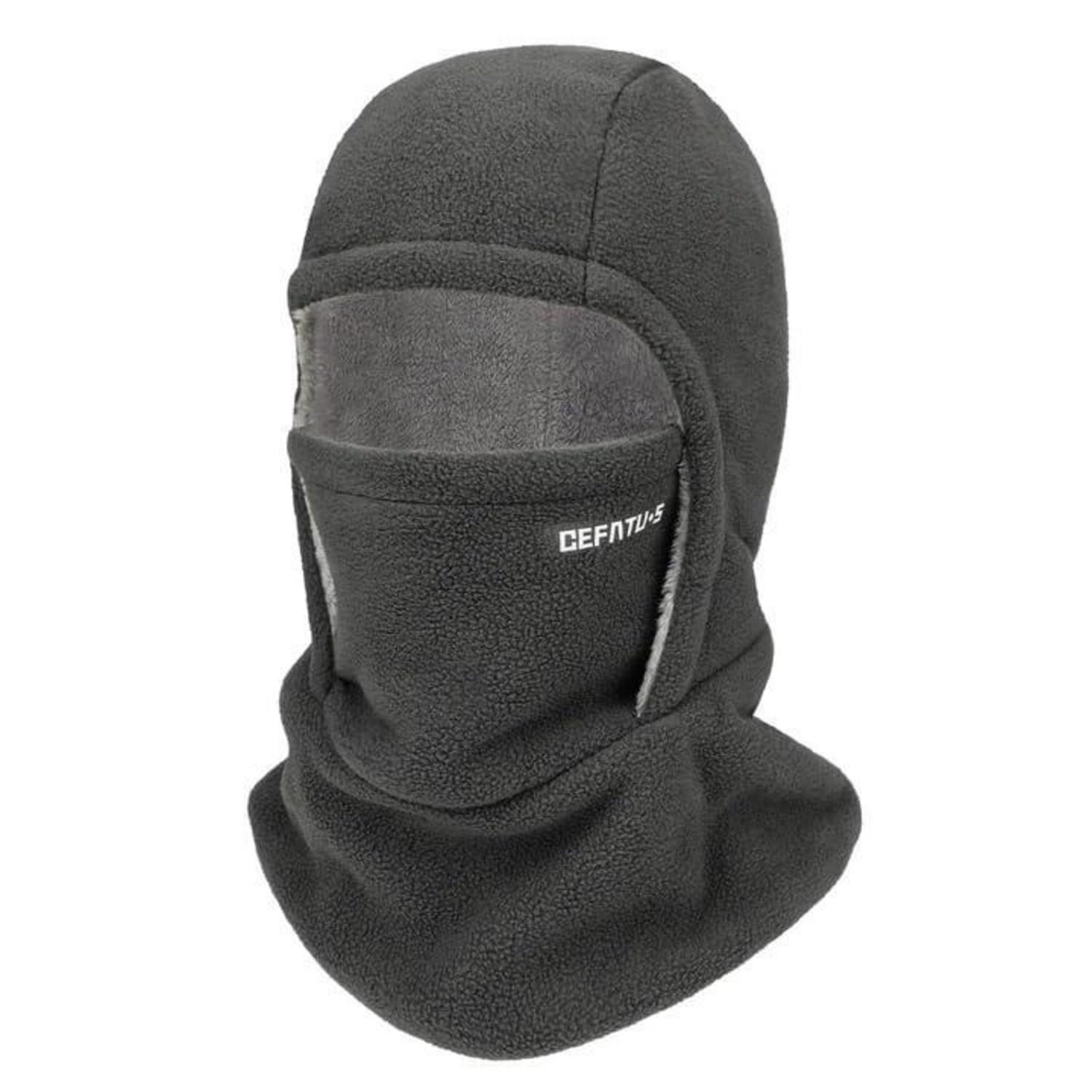 Sturmhaube Winter Mütze Für Damen Herren, Multifunktionale Winddichte Thermo Fleece Skimaske Mit Nackenwärmer, Dunkelgrau