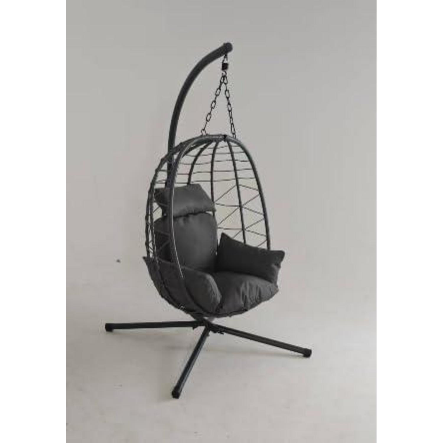 Hängesessel Mit Gestell, 360° Drehbar, Höhenverstellbar, Für Innen & Außen