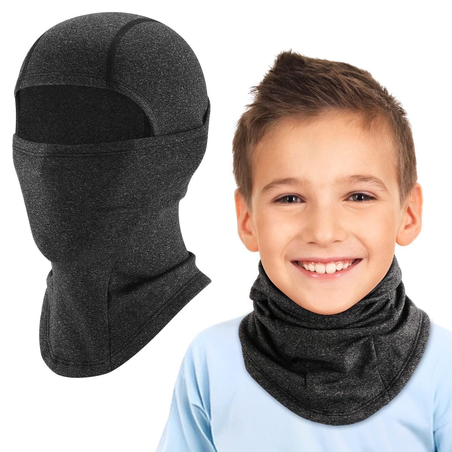 Kinder Sturmhaube Winter Winddicht Thermo Balaclava Für Jungen Mädchen Dunkelgrau