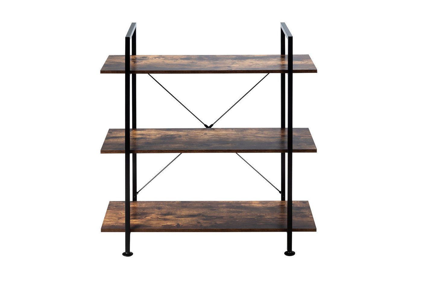 Costway 3 Stufiges Bücherregal mit Metallrahmen 90 x 36 x 99 cm Bild 2