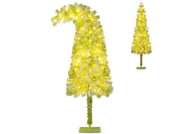 Costway Künstlicher Weihnachtsbaum mit Beleuchtung und Schnee 210cm
