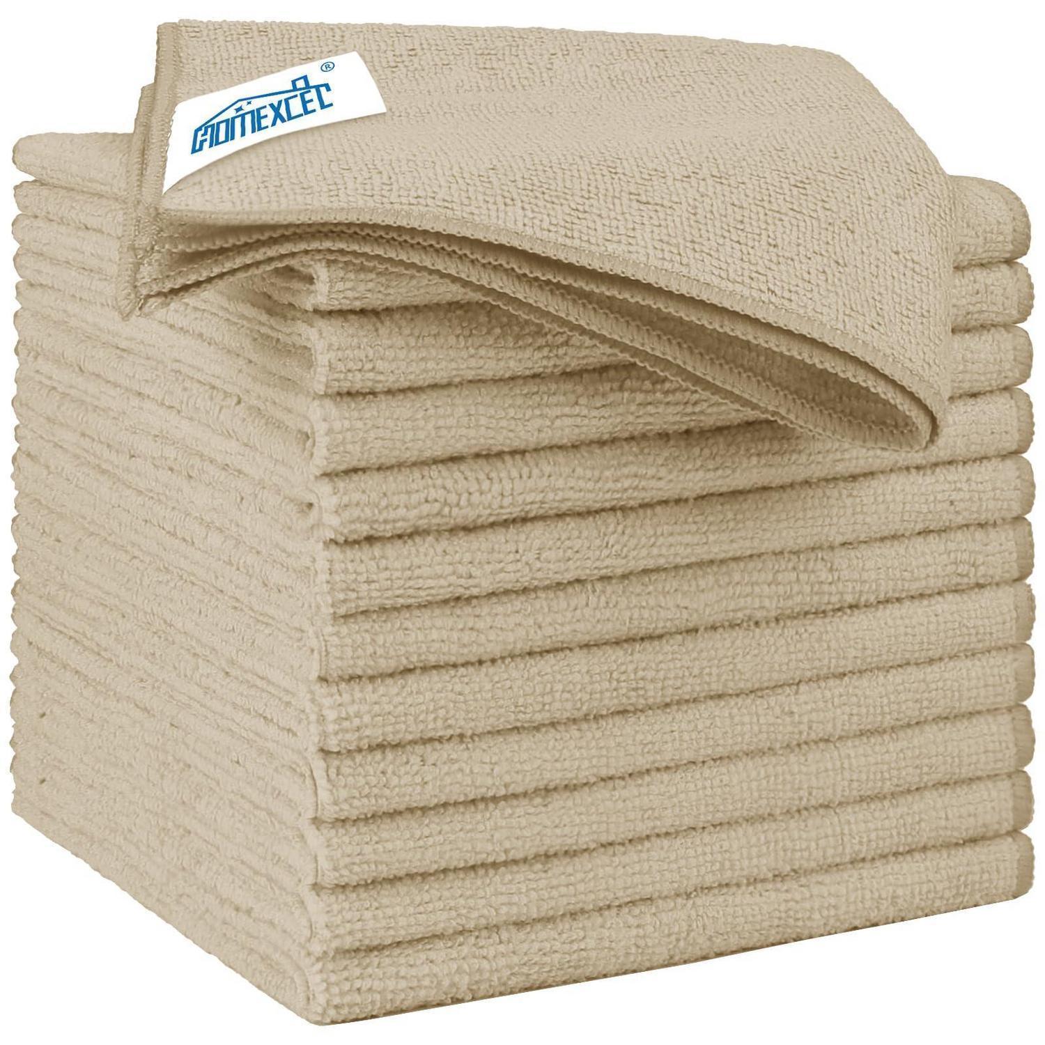 Mikrofasertücher 12er Set, 32x32cm, Hochsaugstark, Fusselfrei, Waschbar