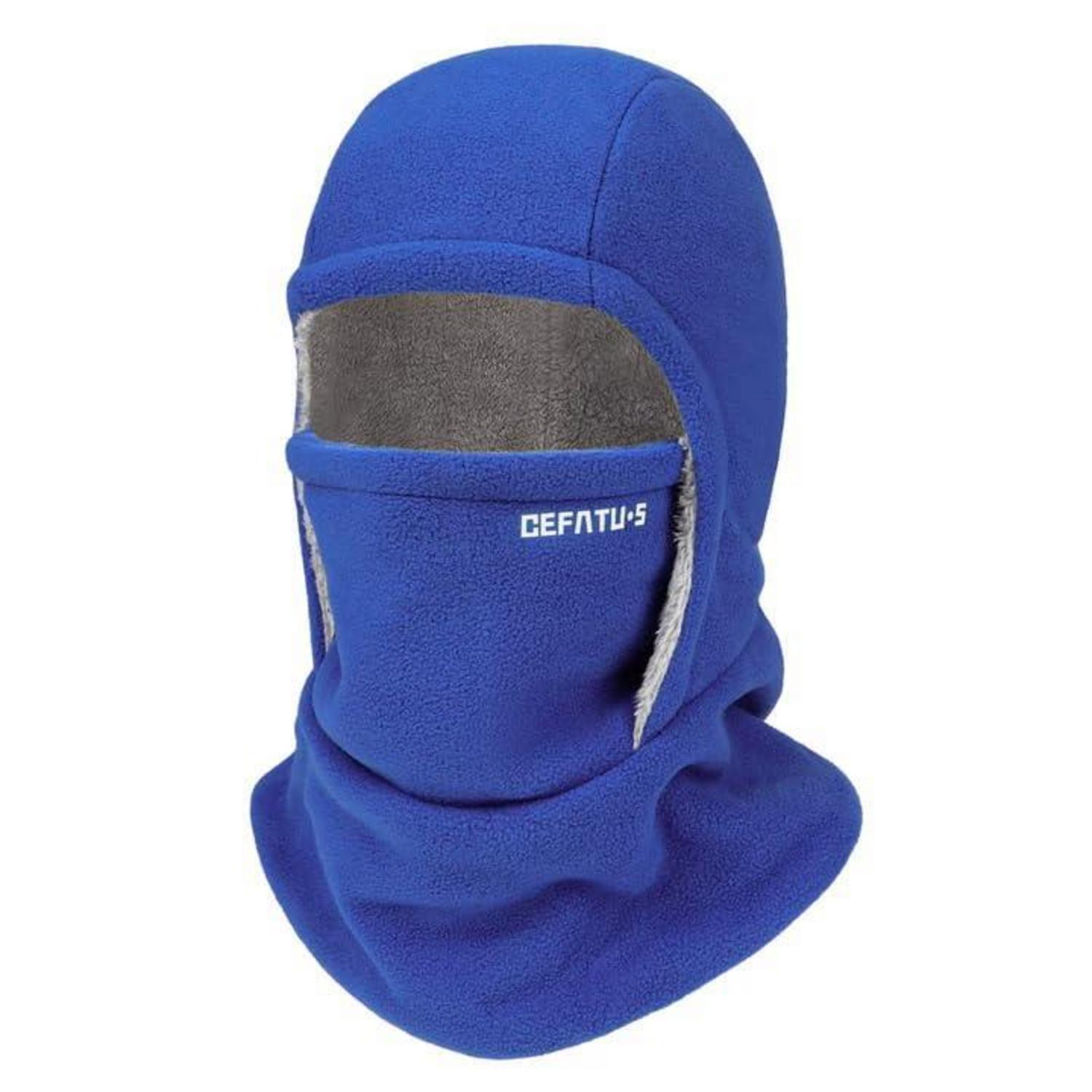 Sturmhaube Winter Mütze Für Damen Herren, Thermo Fleece Skimaske Mit Nackenwärmer, Blau