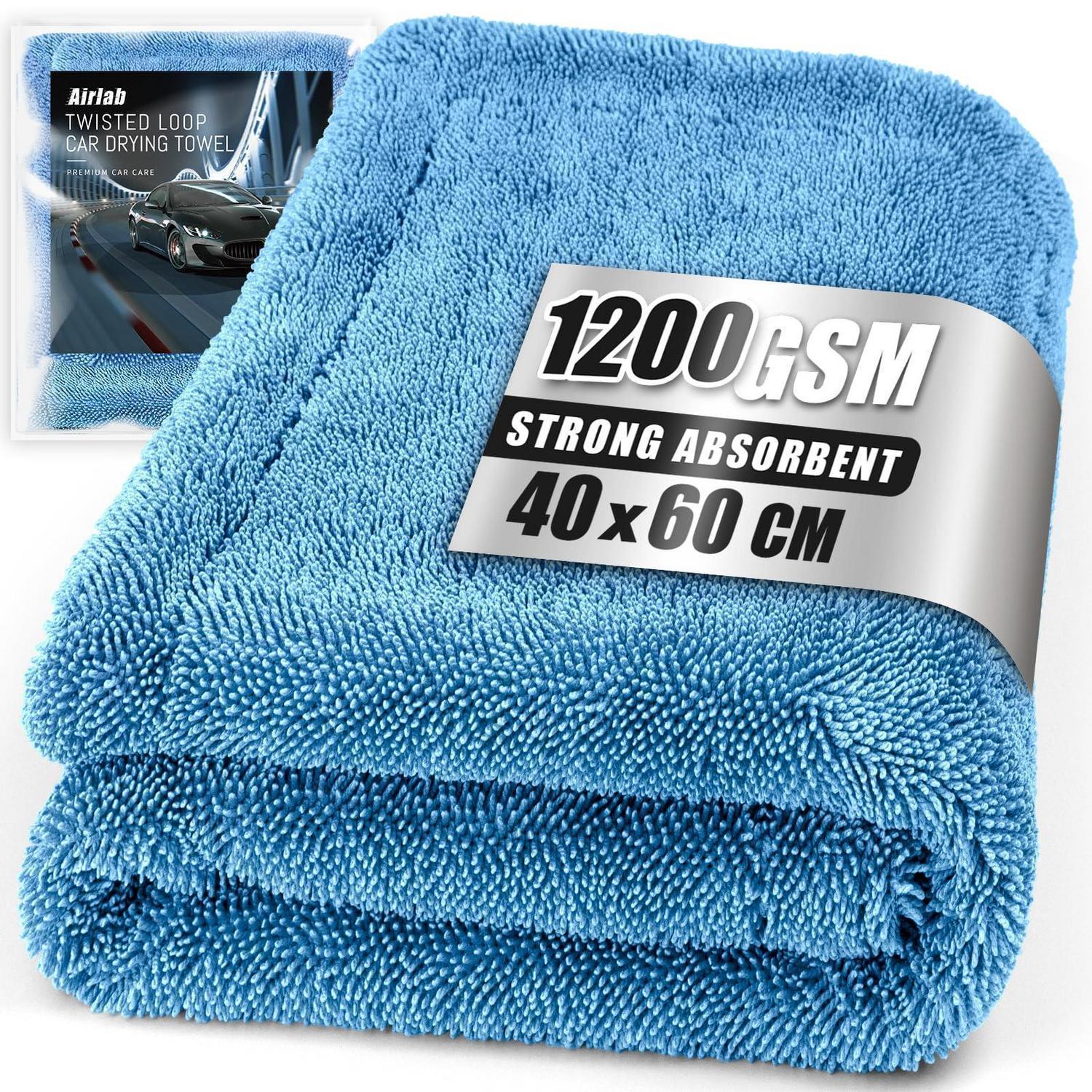 Mikrofaser Trockentuch Auto 1200gsm, 60x40cm, Saugstark, Fusselfrei, Blau