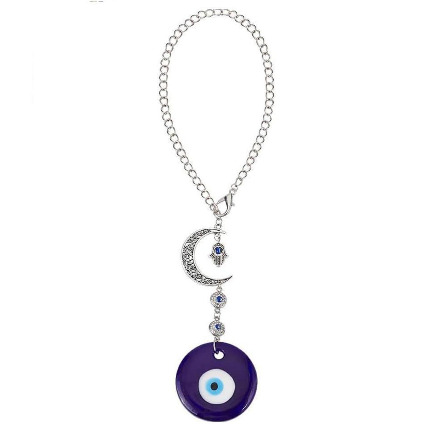 Böser Blick Anhänger Für Auto & Zuhause, Glücksbringer Mit Mond & Hamsa Hand