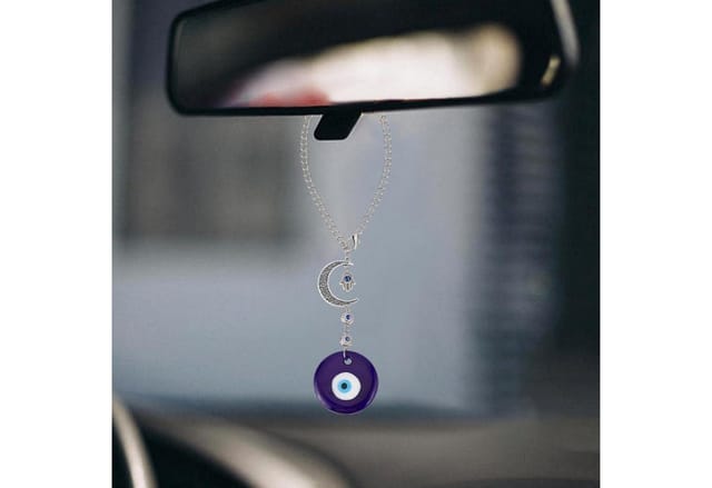 Böser Blick Anhänger Für Auto & Zuhause, Glücksbringer Mit Mond & Hamsa Hand