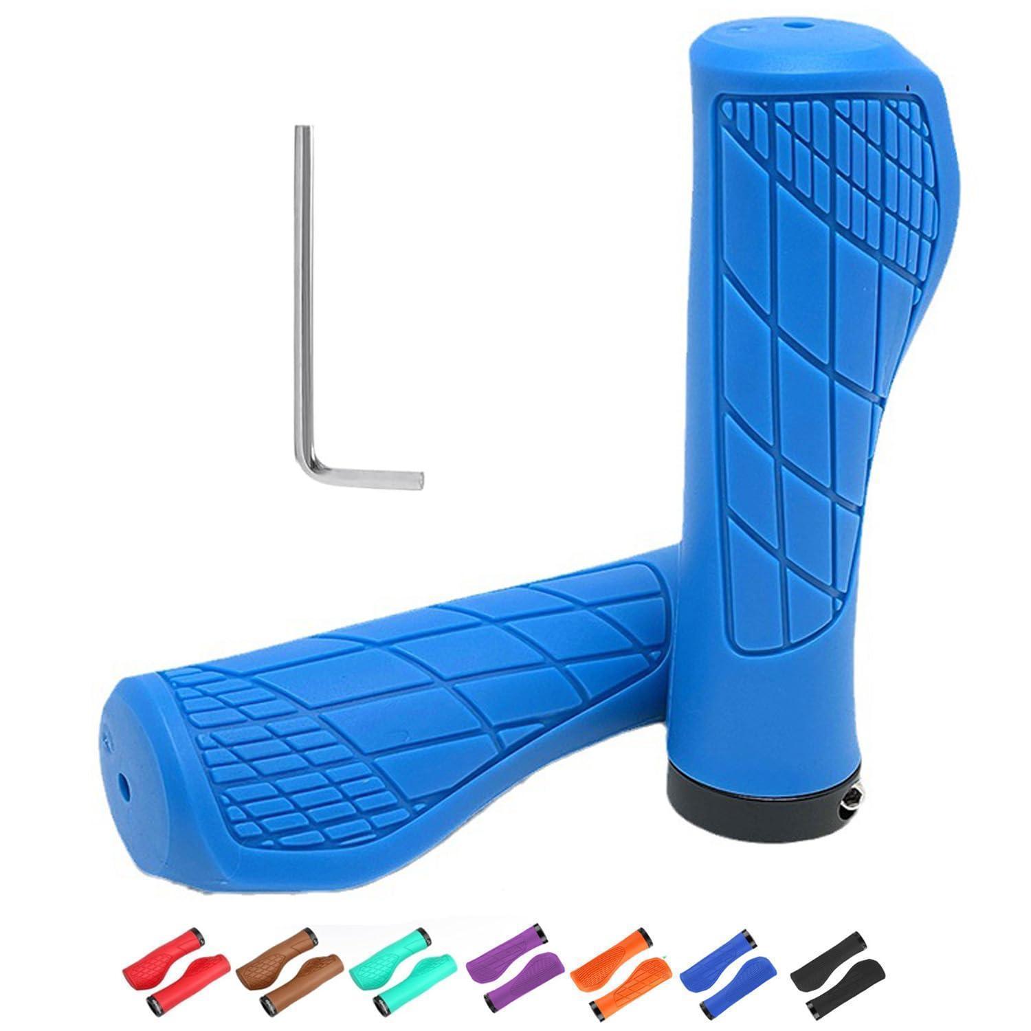 Ergonomische Fahrradgriffe Für 22mm Lenker, Rutschfest, Blau