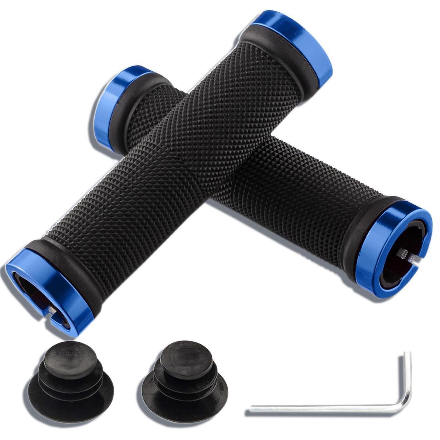 Fahrradgriffe Mtb Mit Aluminium Lock, Rutschfest, Für 22,2 Mm Lenker, Blau