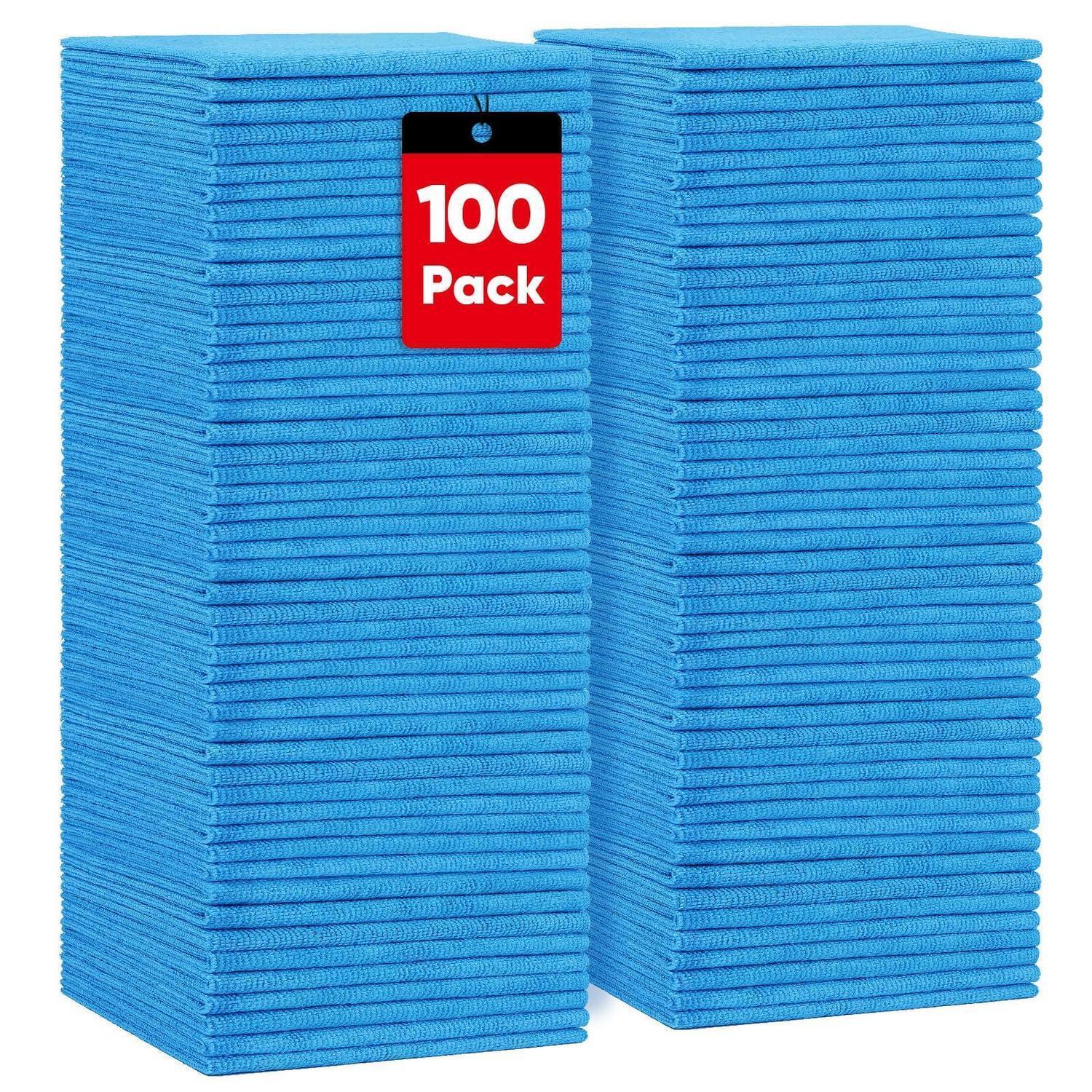 100x Mikrofaser Reinigungstücher 30x30cm, Fusselfrei, Kratzfest, Blau