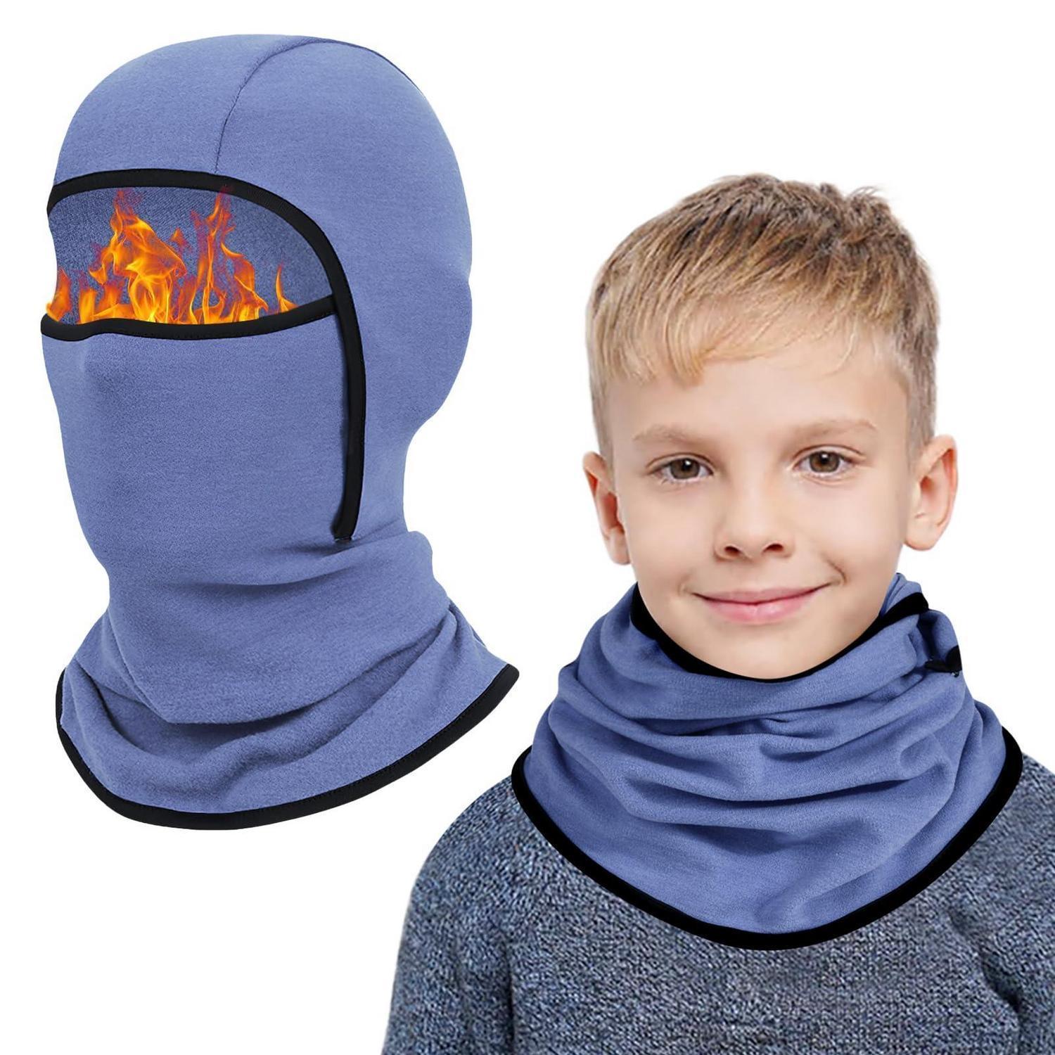Kinder Sturmhaube Winter Warm Winddicht Fleece Skimaske Radfahren Halswärmer 6-14 Jahre