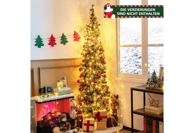 Costway Künstlicher Weihnachtsbaum mit Beleuchtung Christbaum 180cm