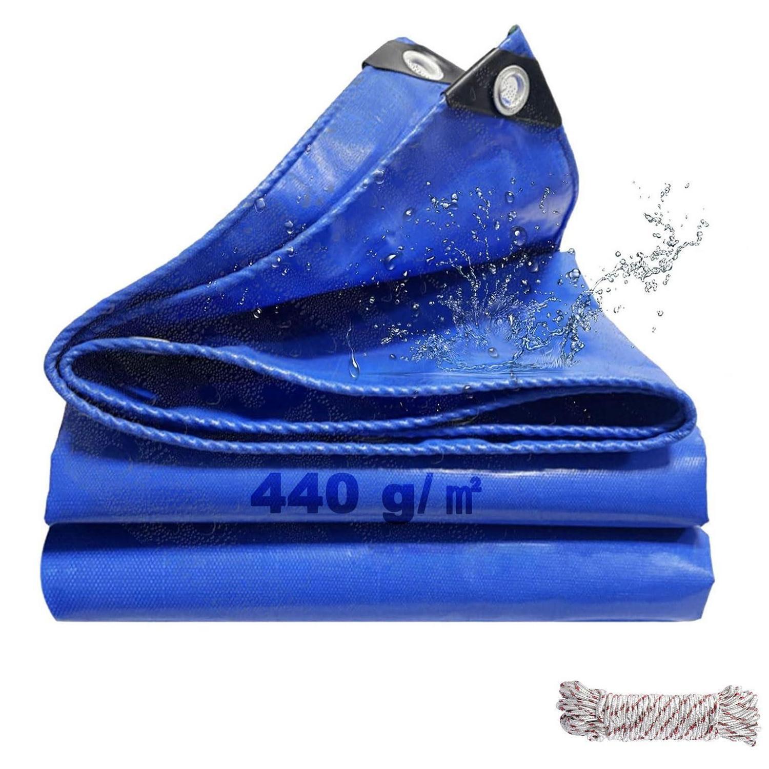 Abdeckplane 3x5m 440g/m² Wasserdicht Mit Ösen, Uv-schutz, Reißfest