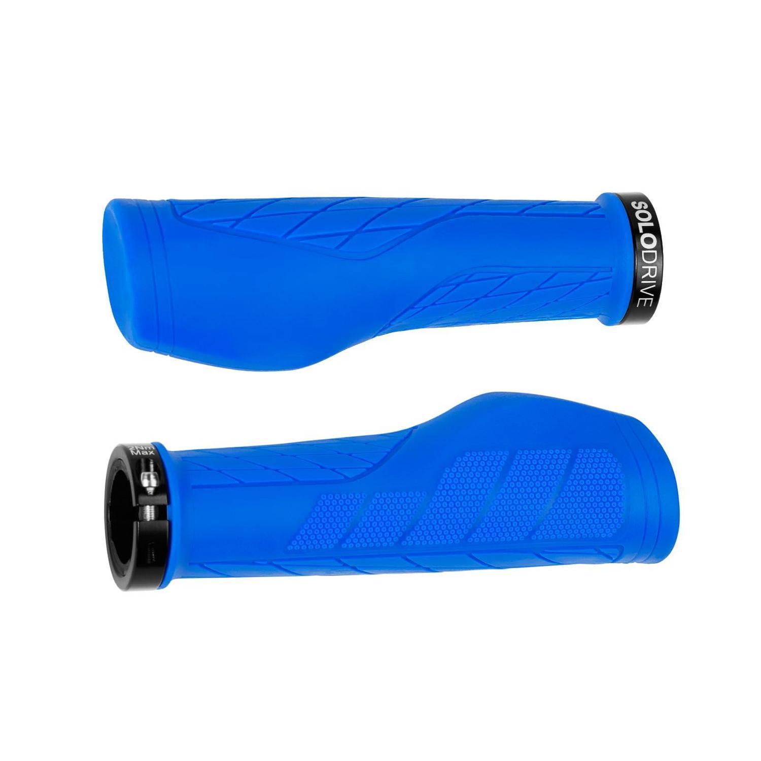 Ergonomische Fahrradgriffe Blau, Rutschfest, Single Lock-on, Für Mtb, E-bike