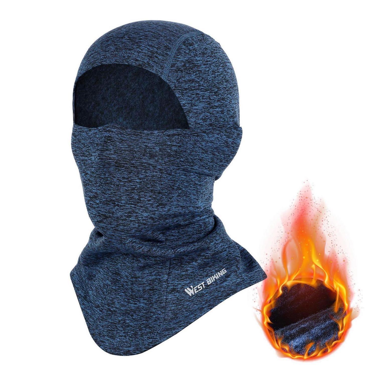 Sturmhaube Thermo Fleece Blau Herren Damen Winddicht & Atmungsaktiv