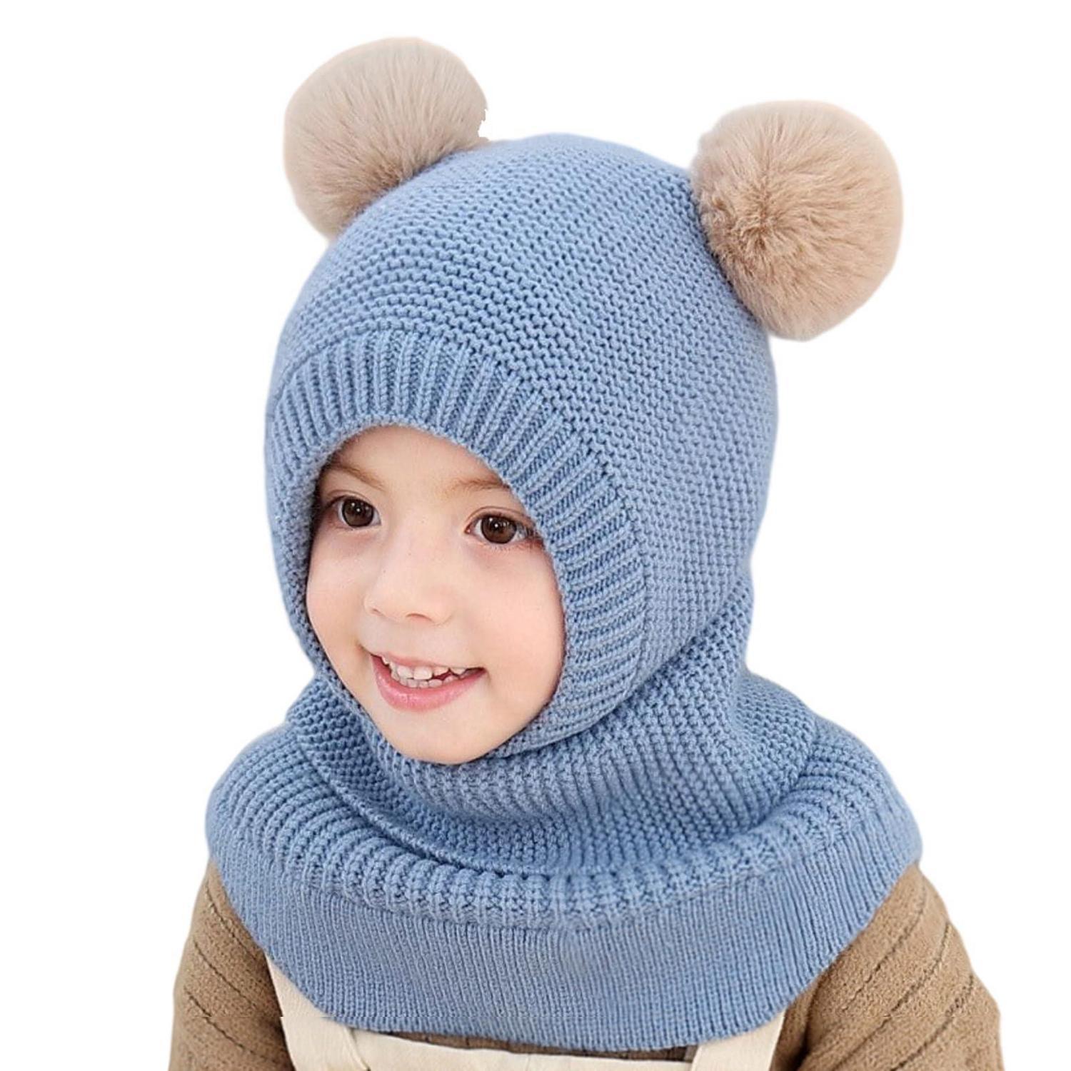 Kinder Sturmhaube Mit Halswärmer, Winddicht & Warm, Fleece, 2-5 Jahre, Blau