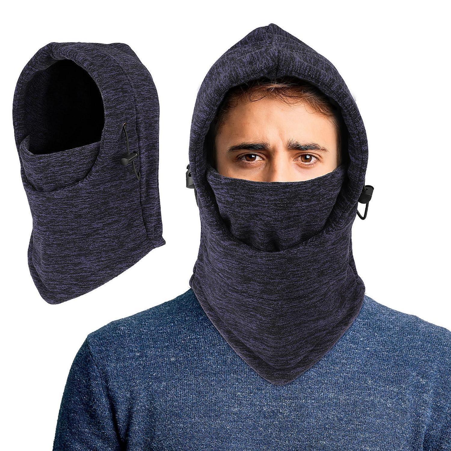 Winter Sturmhaube Fleece Winddicht Warm Unisex Mit Nackenwärmer Königsblau