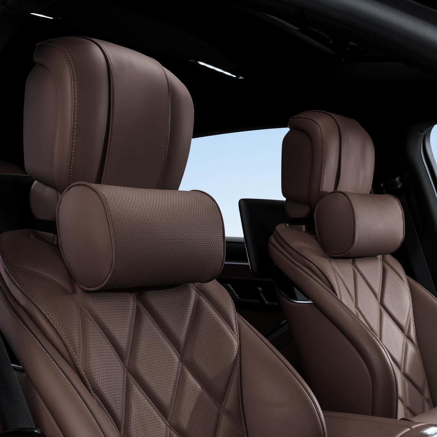Auto Nackenkissen Leder Memory Foam Kopfstütze Für Auto & Büro, 2 Stück