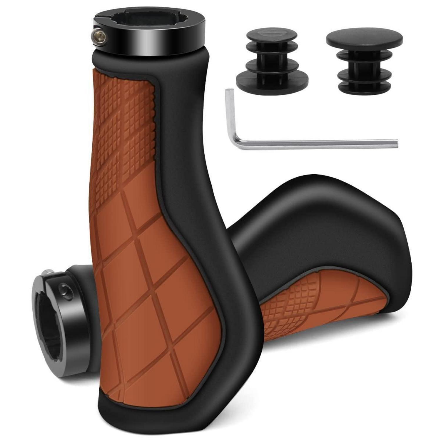 Ergonomische Fahrradgriffe Für 22,2 Mm Lenker, Rutschfest, Braun