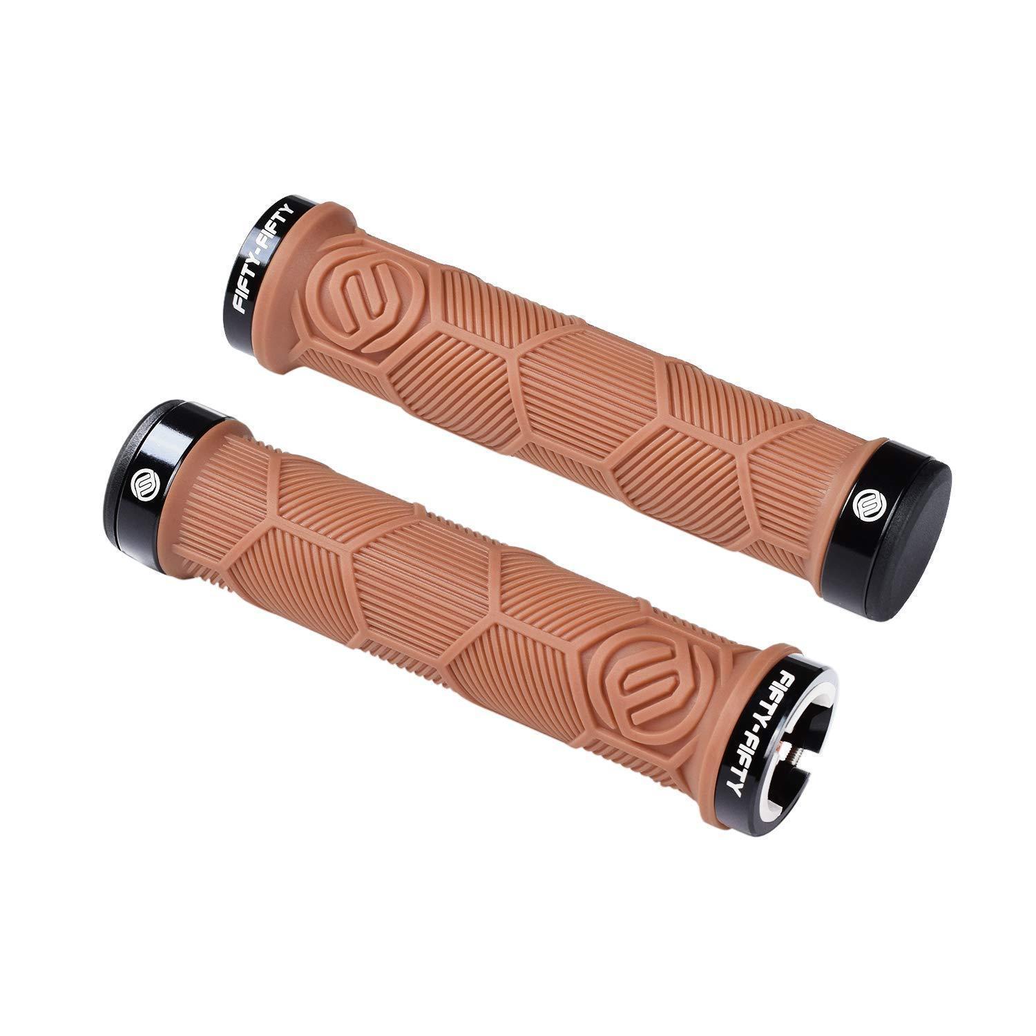 Fahrradgriffe Mtb Aus Gummi, Double Lock-on, Rutschfest, Braun