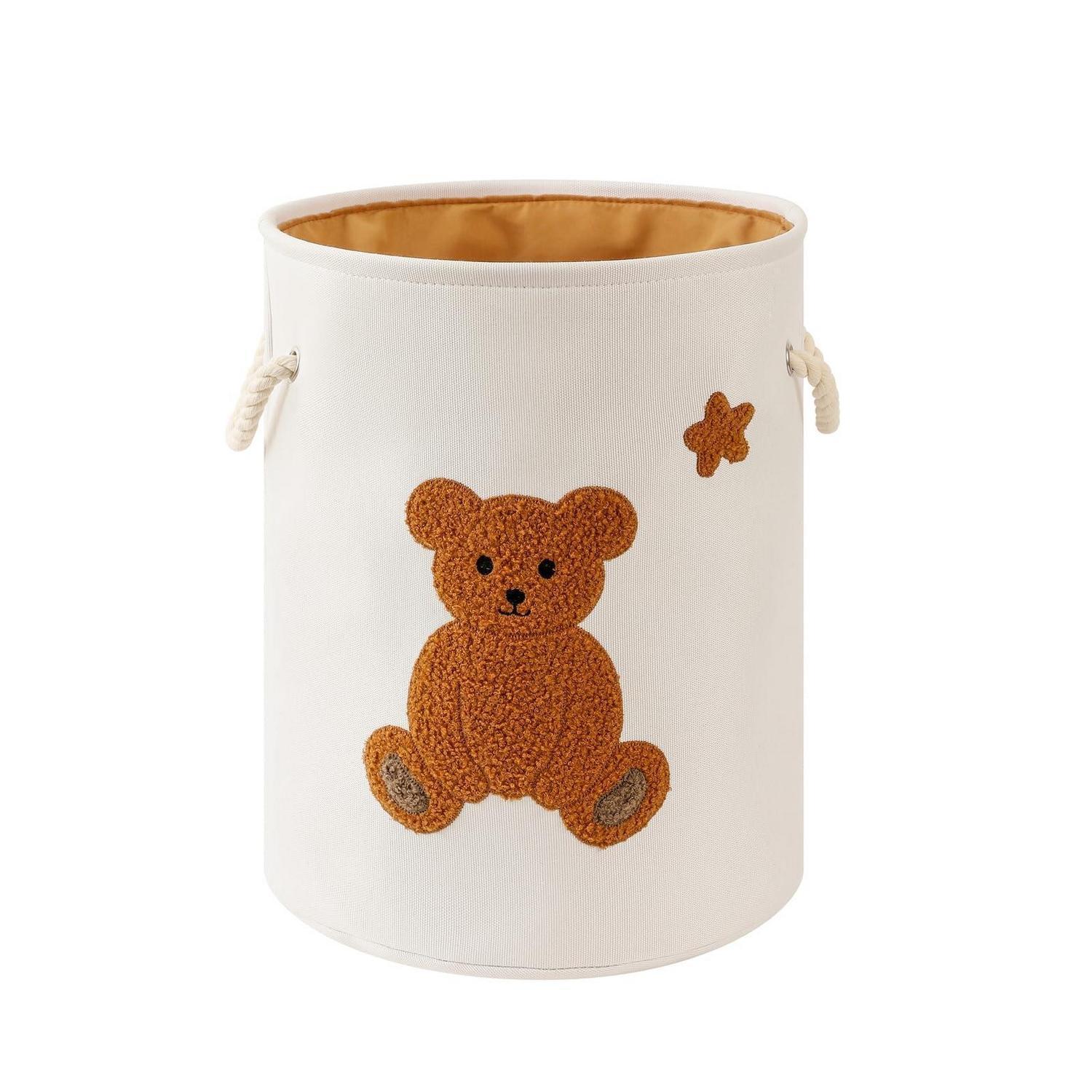 Kinder Wäschekorb Mit Bär Motiv, Faltbar, 42l, Spielzeugkorb
