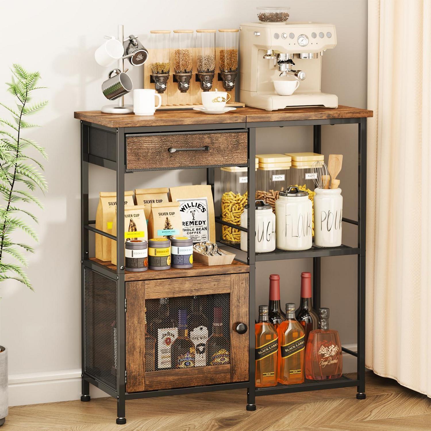 Küchenschrank Mit Arbeitsplatte, Sideboard Mit Schubladen Und Tür, Vintage Bar Schrank