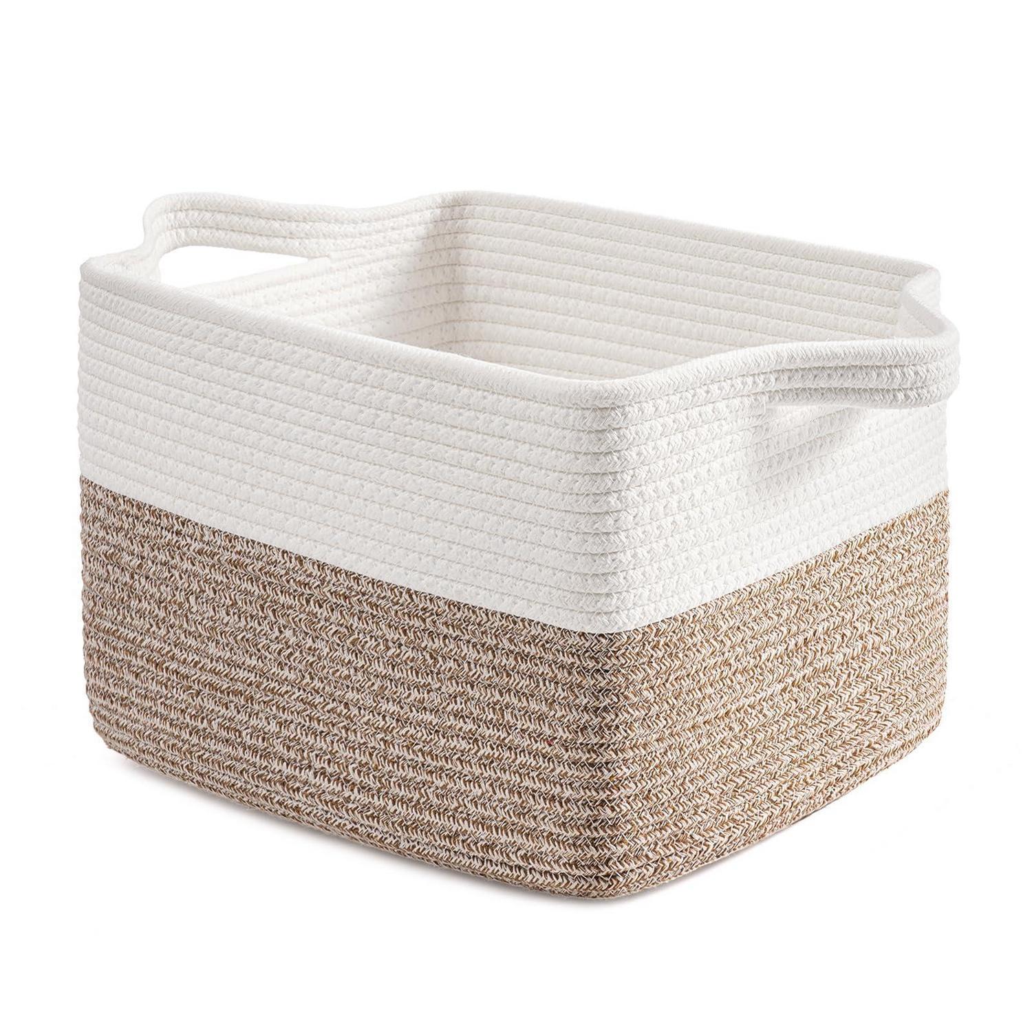 Geflochtener Aufbewahrungskorb Mit Henkel, Wäschekorb Klein, 33x25x23 Cm, Braun